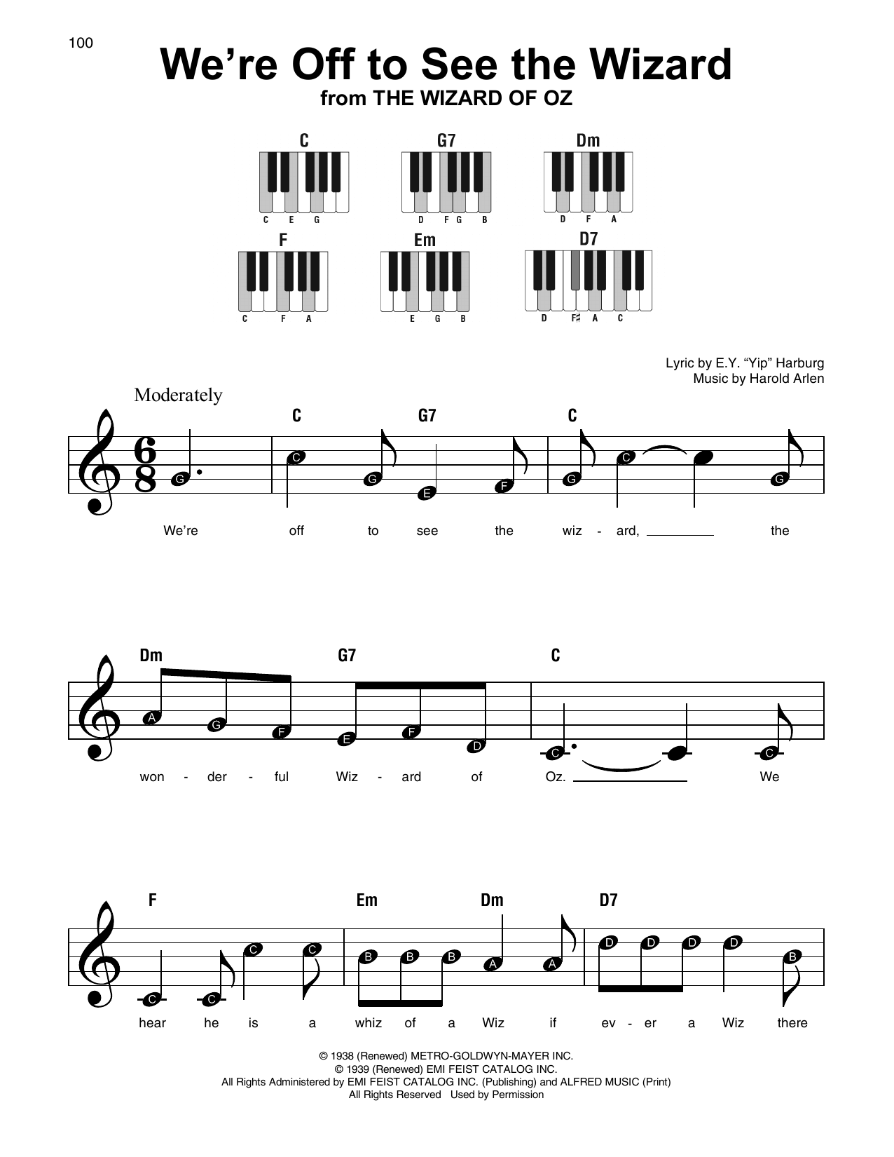We're Off To See The Wizard (Super Easy Piano) von E.Y. 