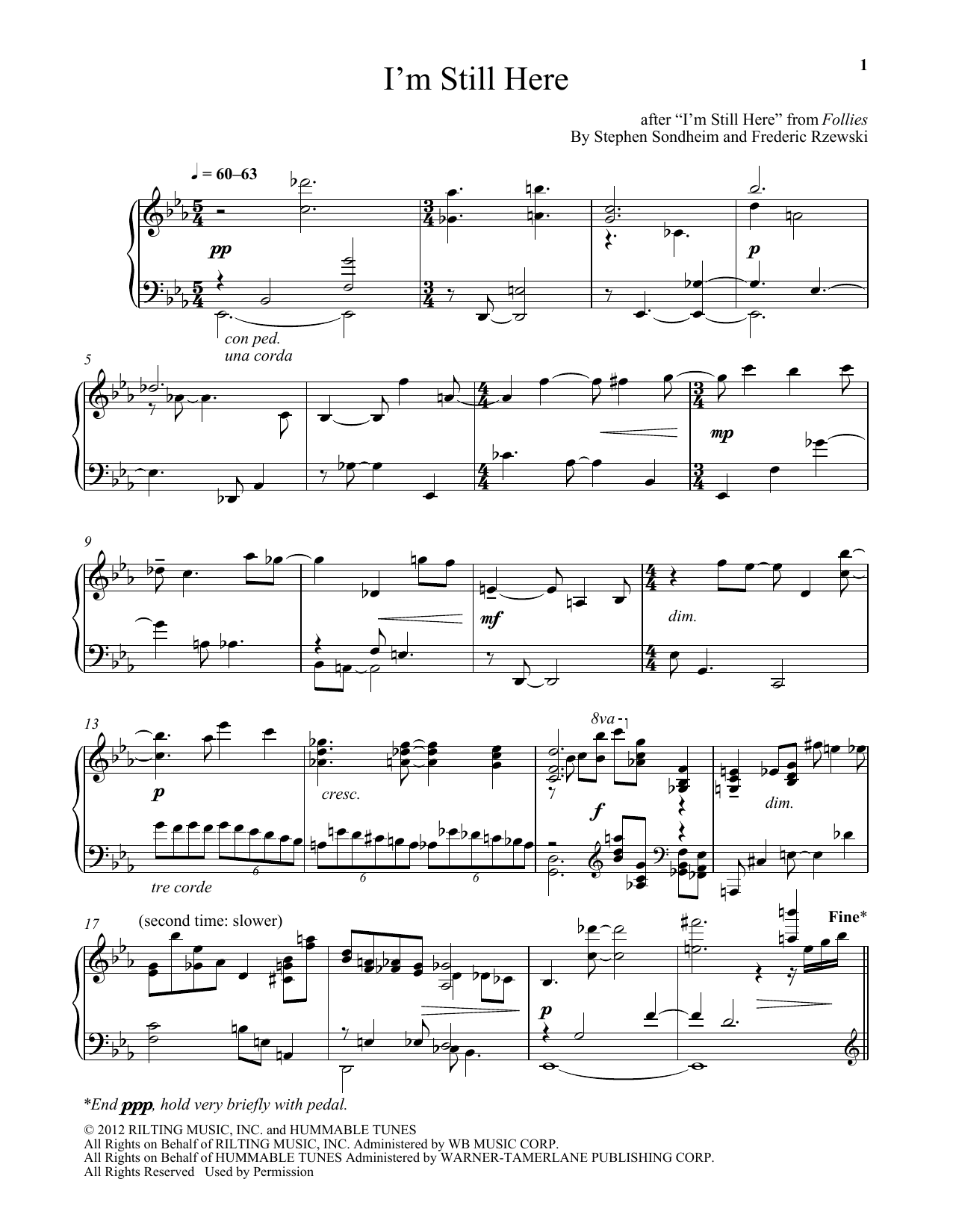 I'm Still Here (Piano Solo) von Frederic Rzewski