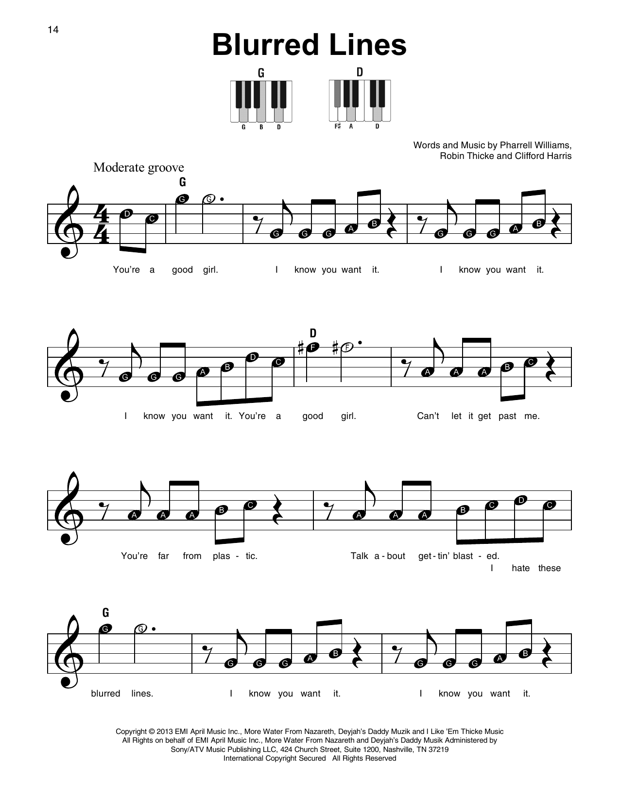 Blurred Lines (Super Easy Piano) von Robin Thicke