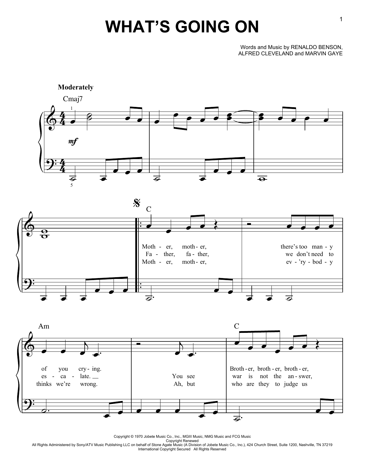 What's Going On (Very Easy Piano) von Marvin Gaye