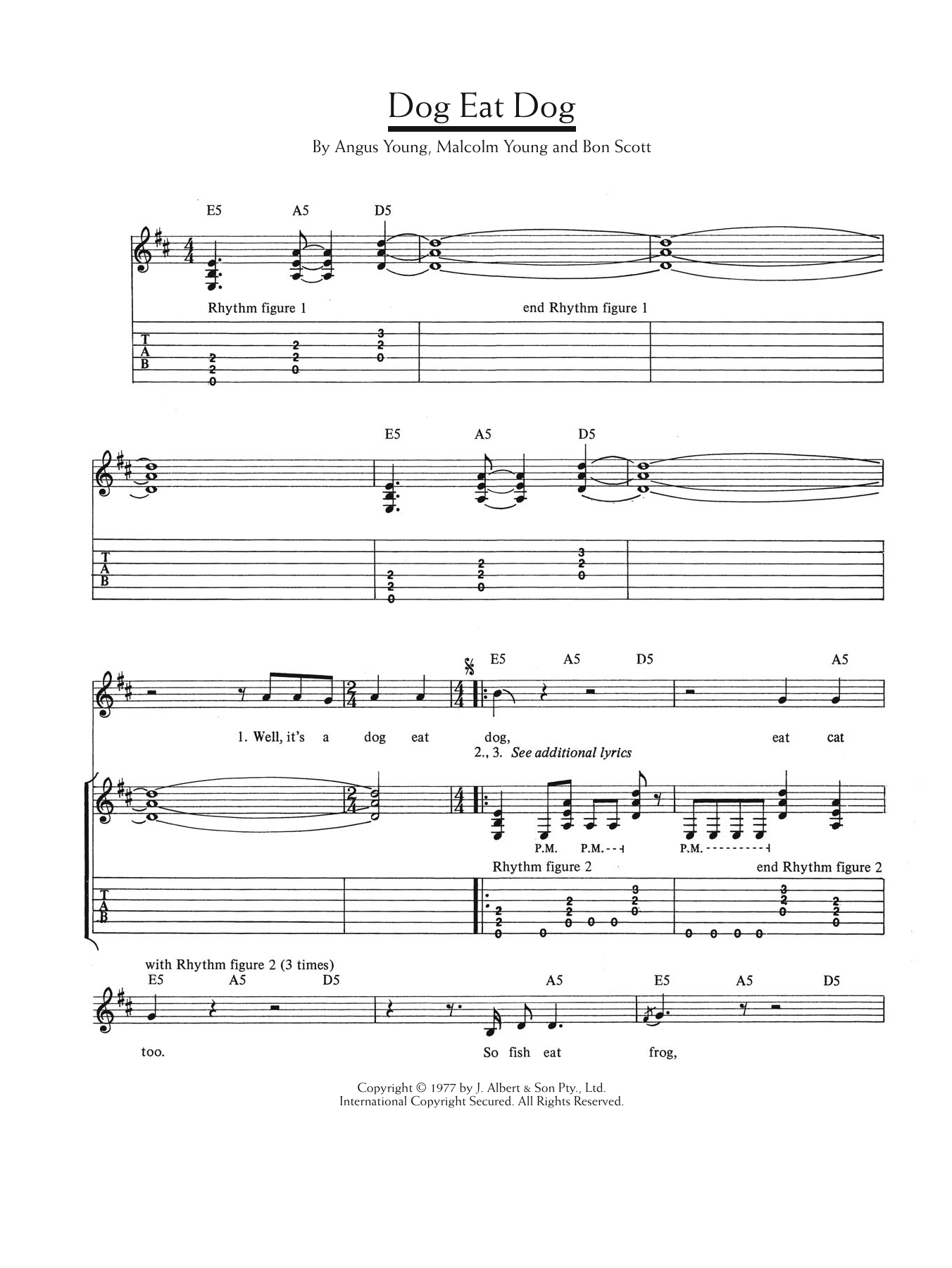 Dog Eat Dog (Guitar Tab) von AC/DC