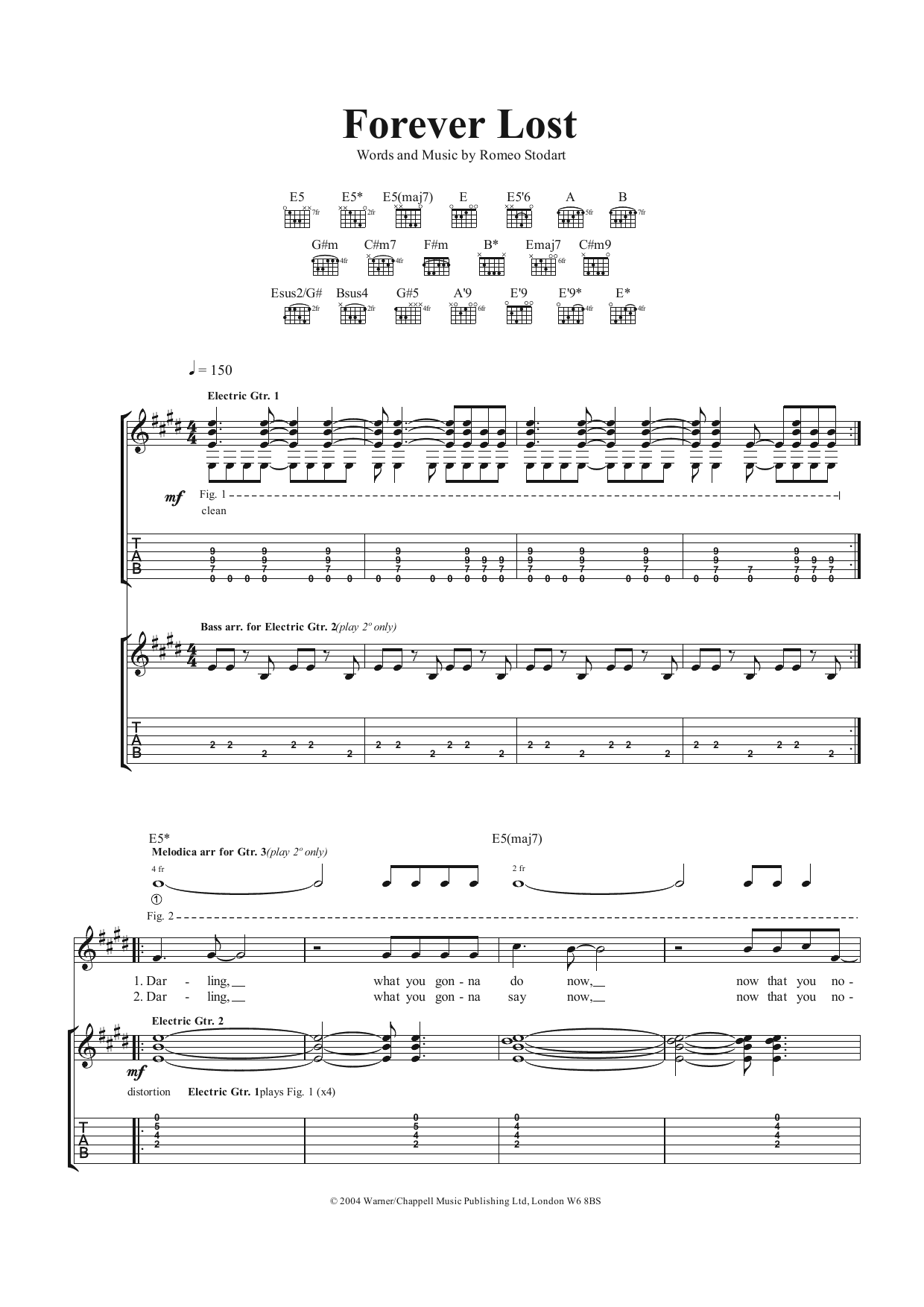 Forever Lost (Guitar Tab) von The Magic Numbers