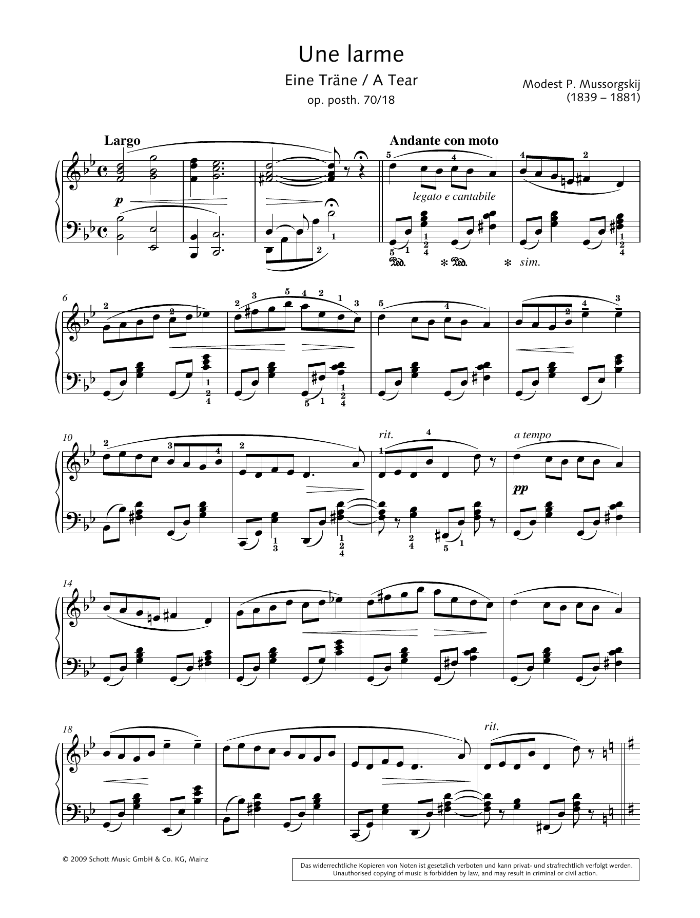 A Tear (Piano Solo) von Hans-Gunter Heumann