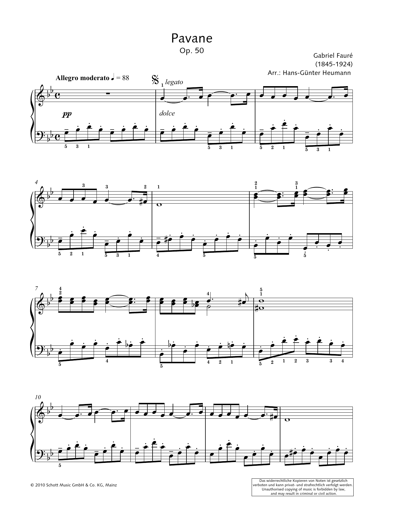 Pavane (Piano Solo) von Hans-Gunter Heumann