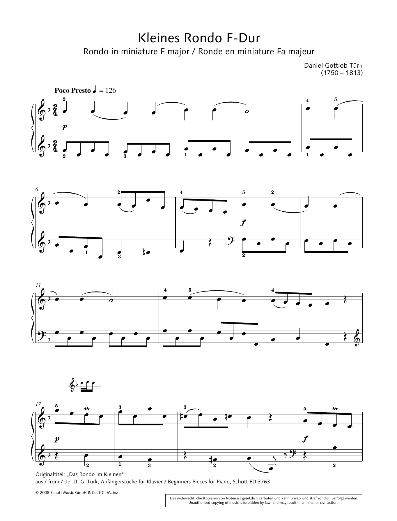Rondo in miniature in F major (Piano Solo) von Hans-Gunter Heumann