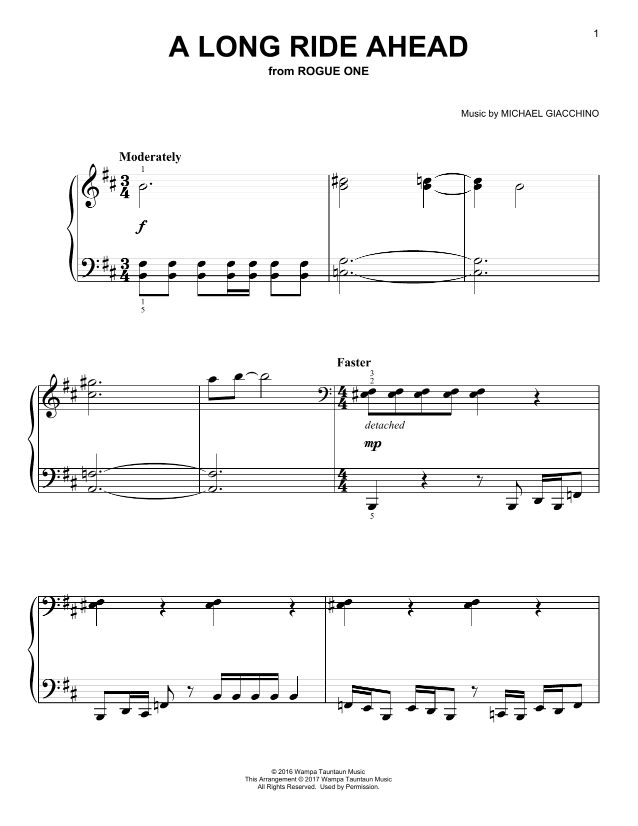 A Long Ride Ahead (Easy Piano) von Michael Giacchino