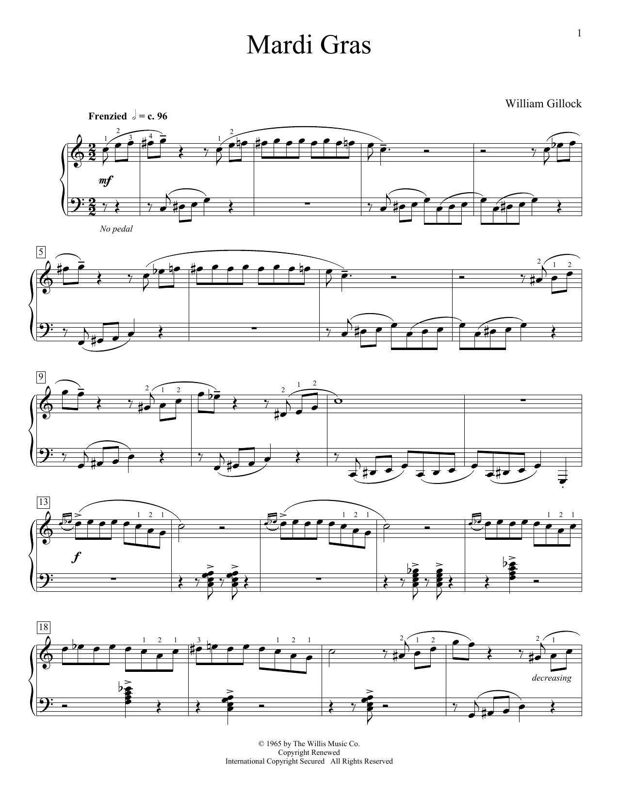 Mardi Gras (Educational Piano) von William Gillock