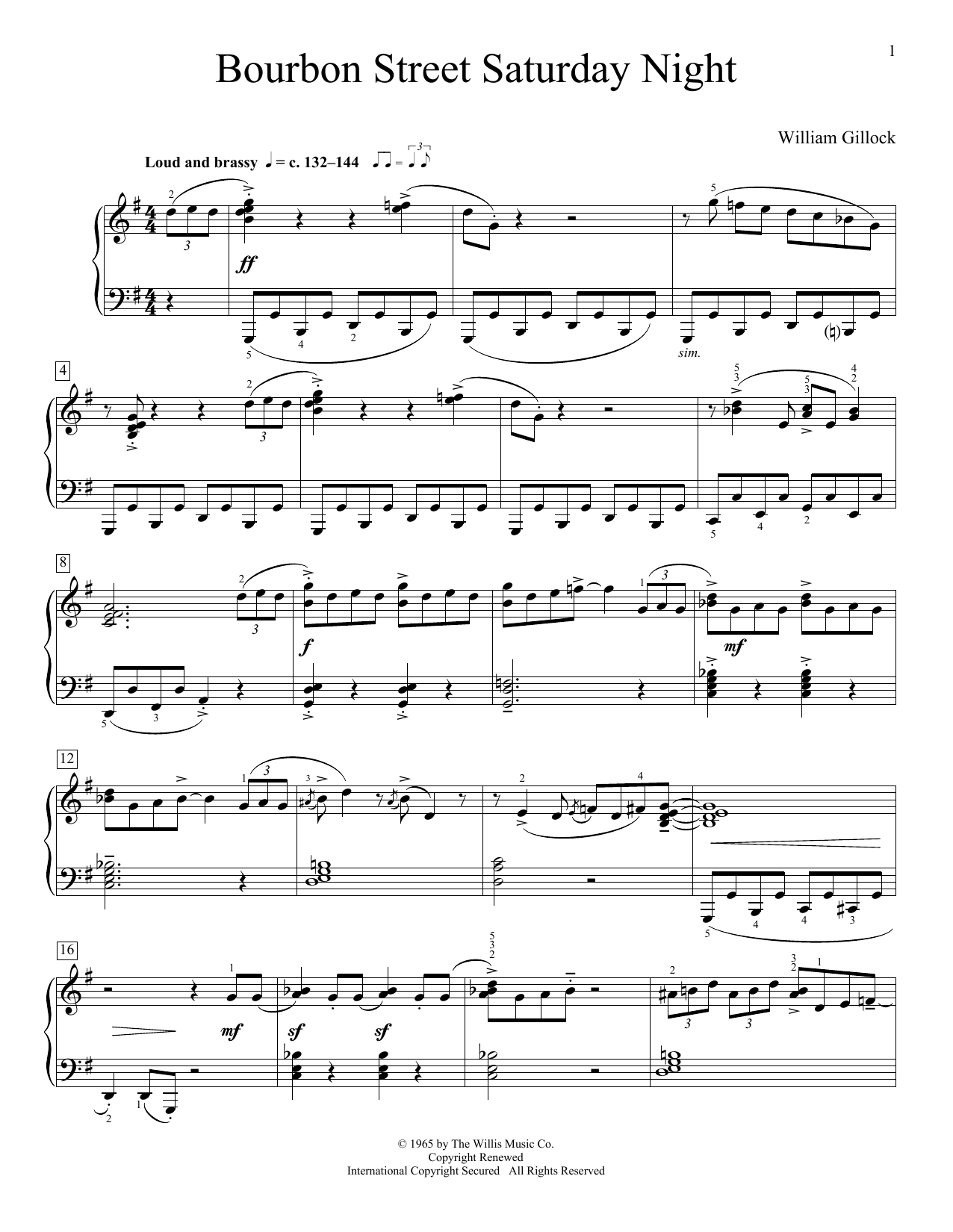 Bourbon Street Saturday Night (Educational Piano) von William Gillock