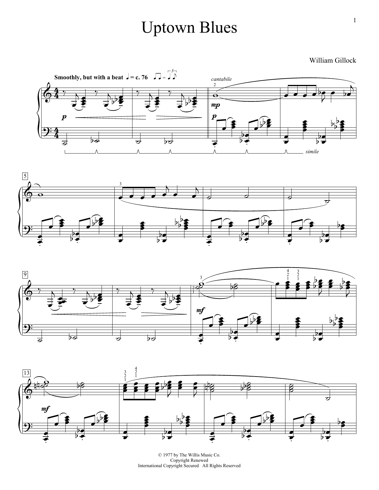 Uptown Blues (Educational Piano) von William Gillock