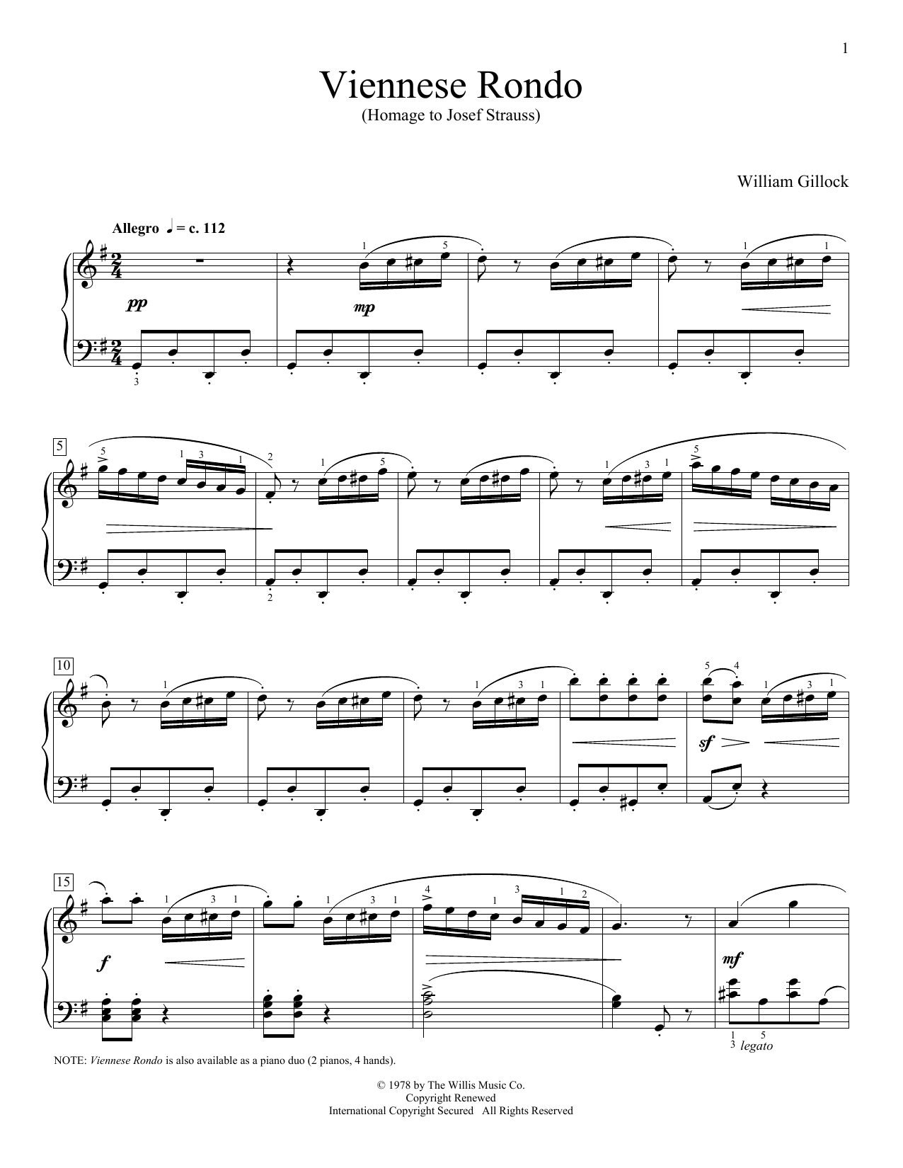 Viennese Rondo (Educational Piano) von William Gillock