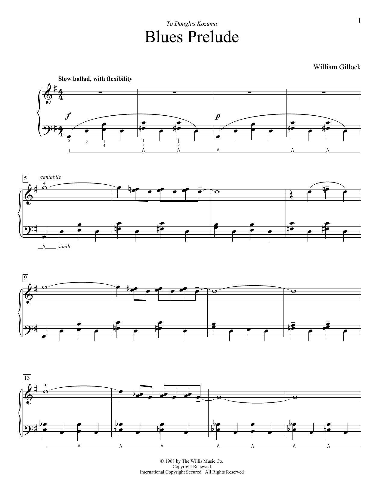 Blues Prelude (Educational Piano) von William Gillock