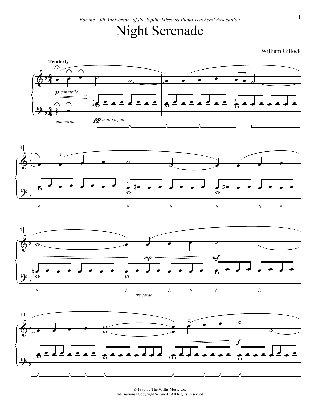 Night Serenade (Educational Piano) von William Gillock