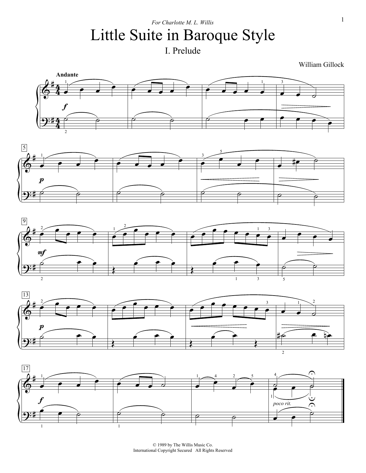 Little Suite In Baroque Style (Educational Piano) von William Gillock