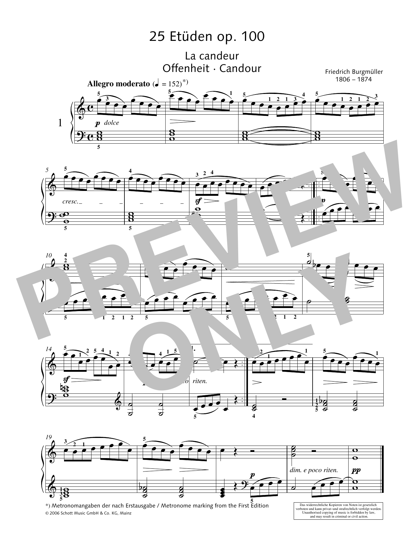 Candour (Piano Solo) von Friedrich Burgmuller
