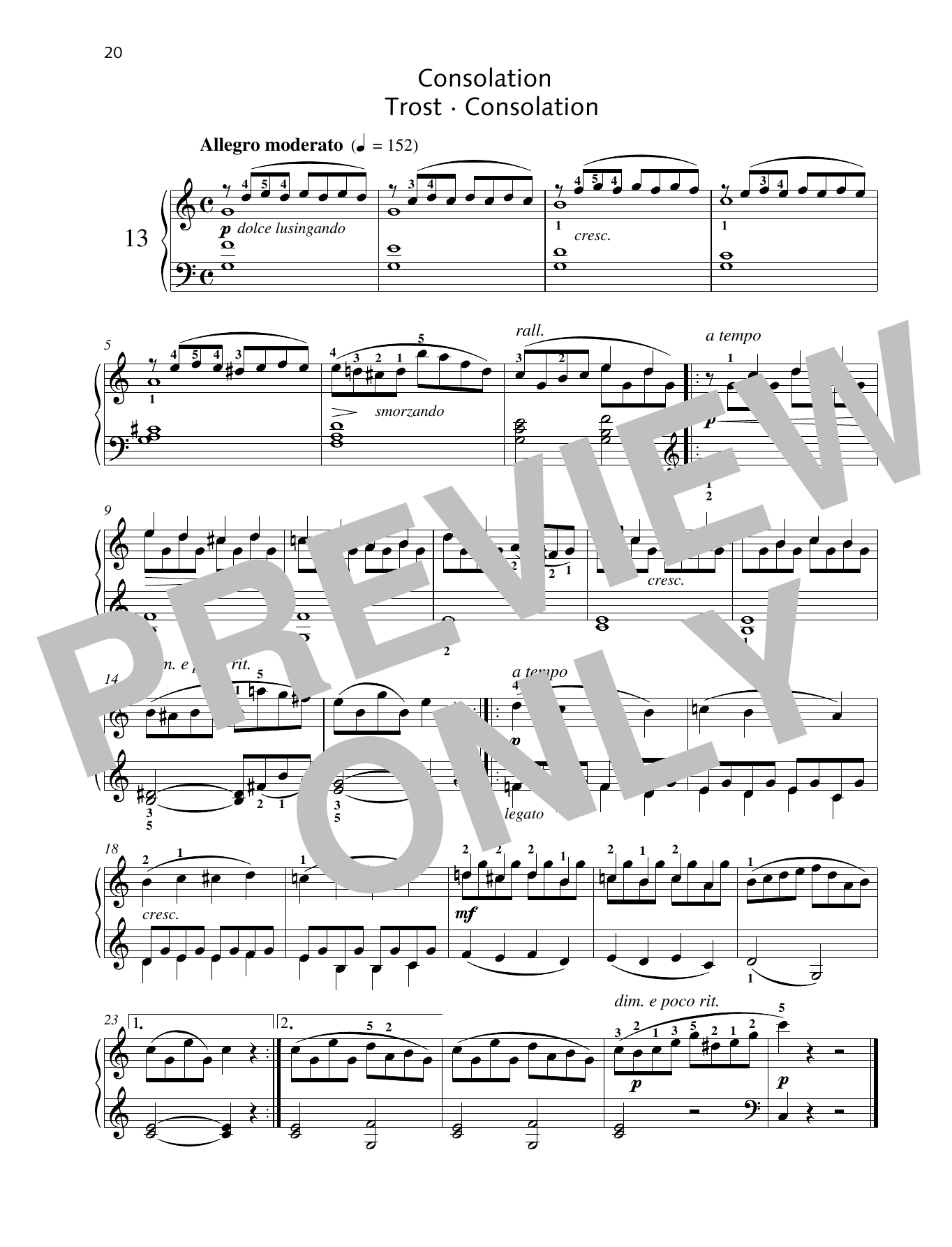 Consolation (Piano Solo) von Friedrich Burgmuller