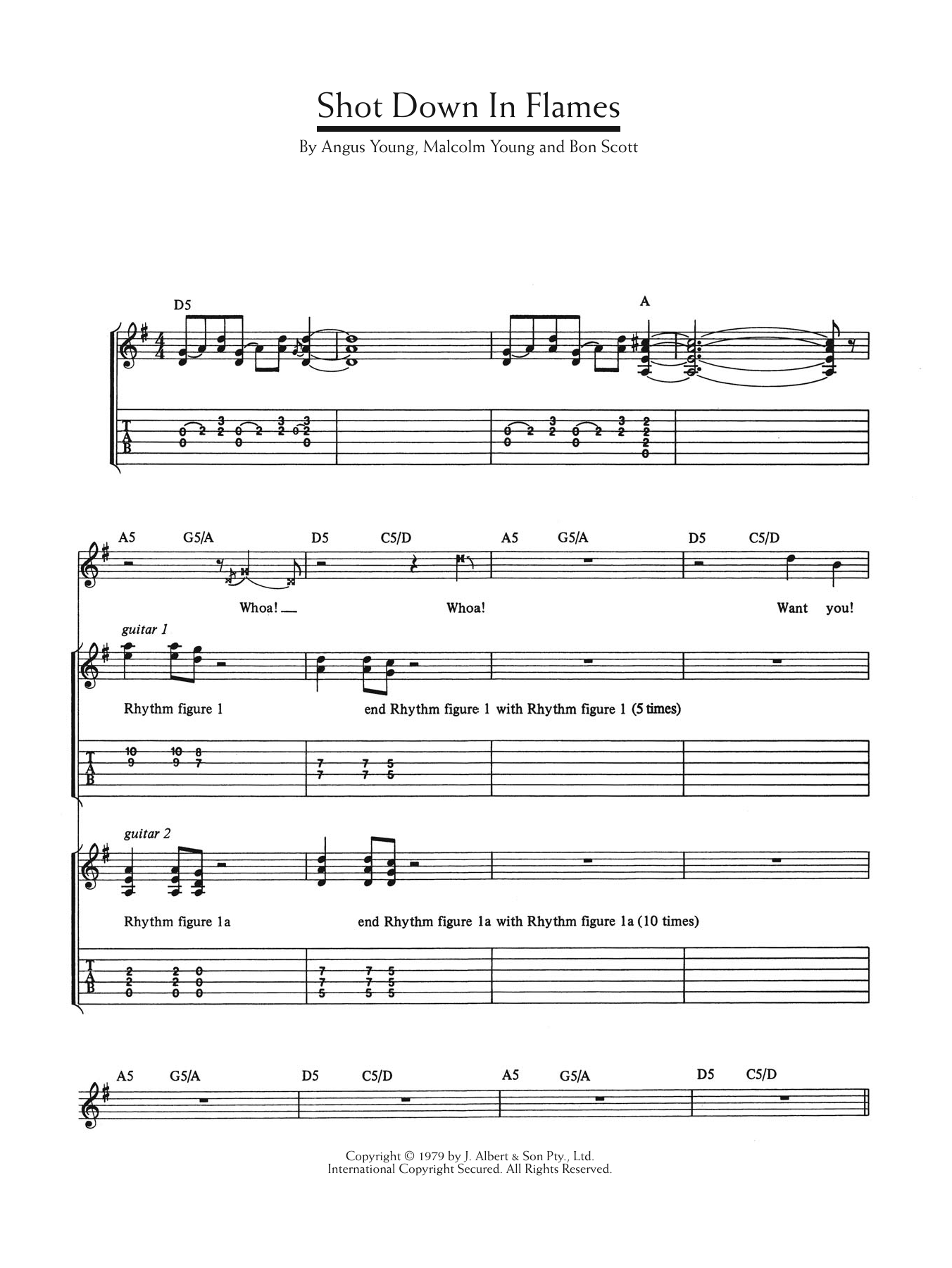 Shot Down In Flames (Guitar Tab) von AC/DC