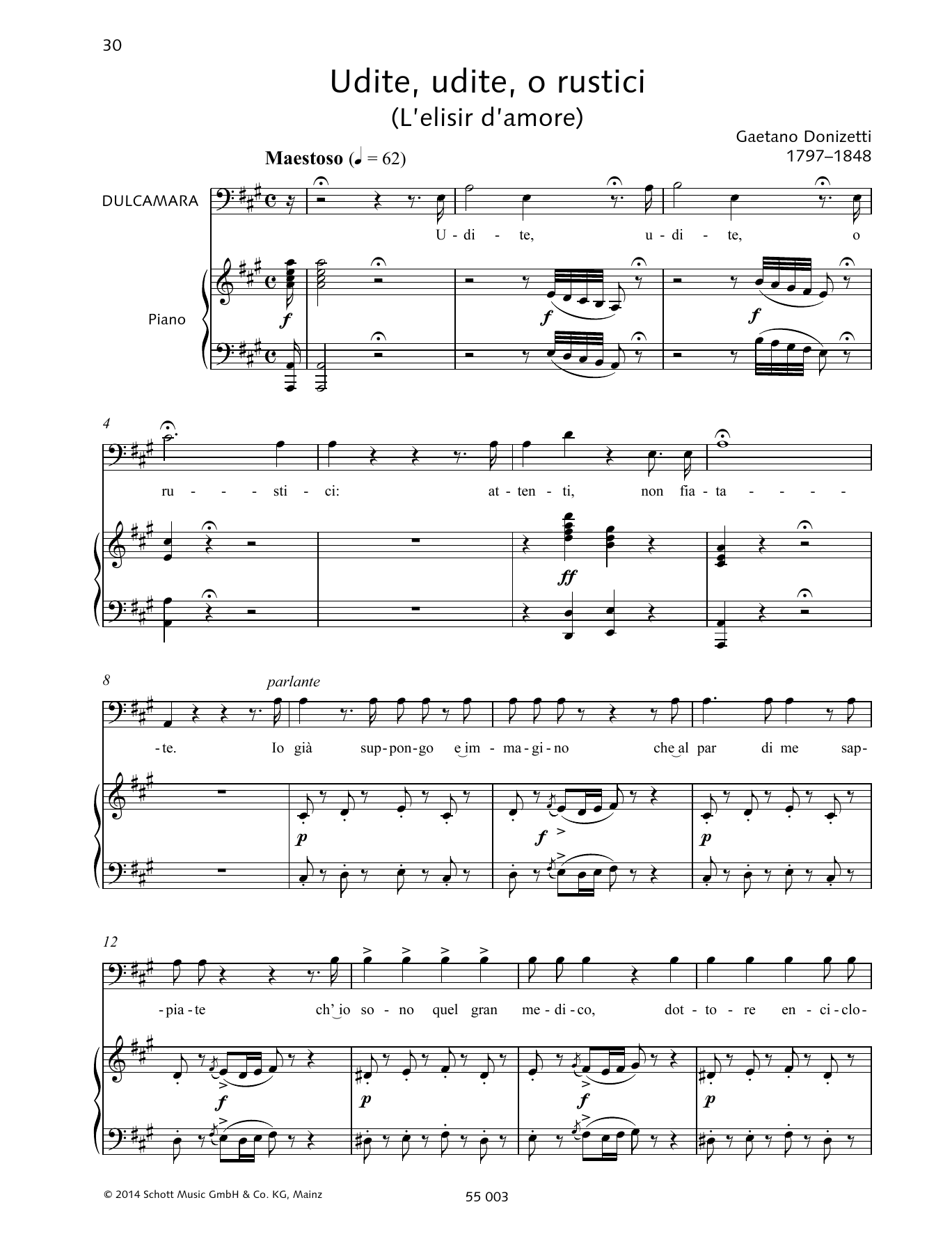 Udite, udite, o rustici (Piano & Vocal) von Francesca Licciarda