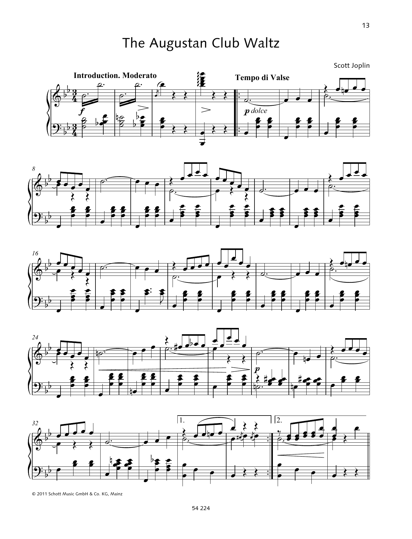 The Augustan Club Waltz (Piano Solo) von Scott Joplin