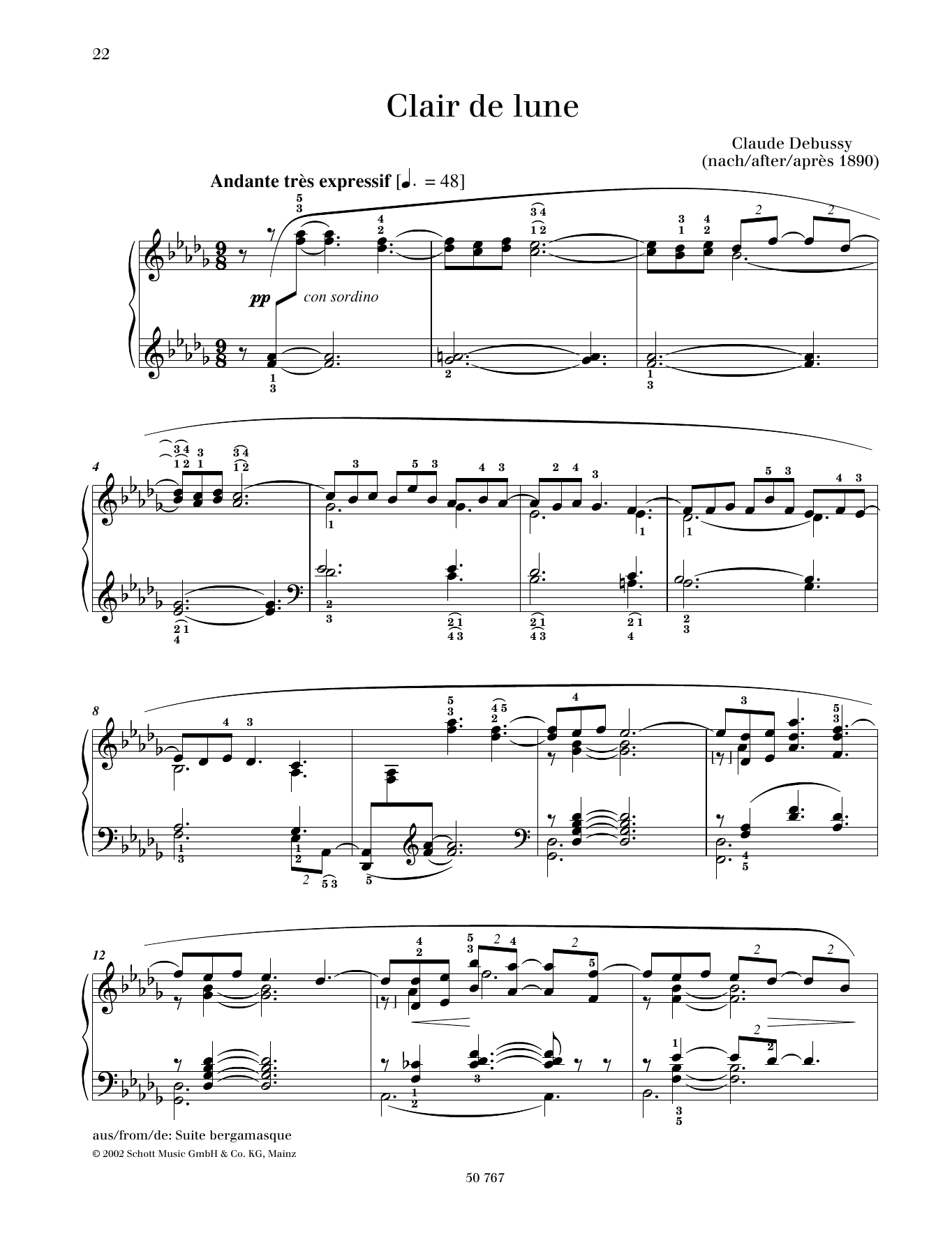 Clair de Lune (Piano Solo) von Claude Debussy