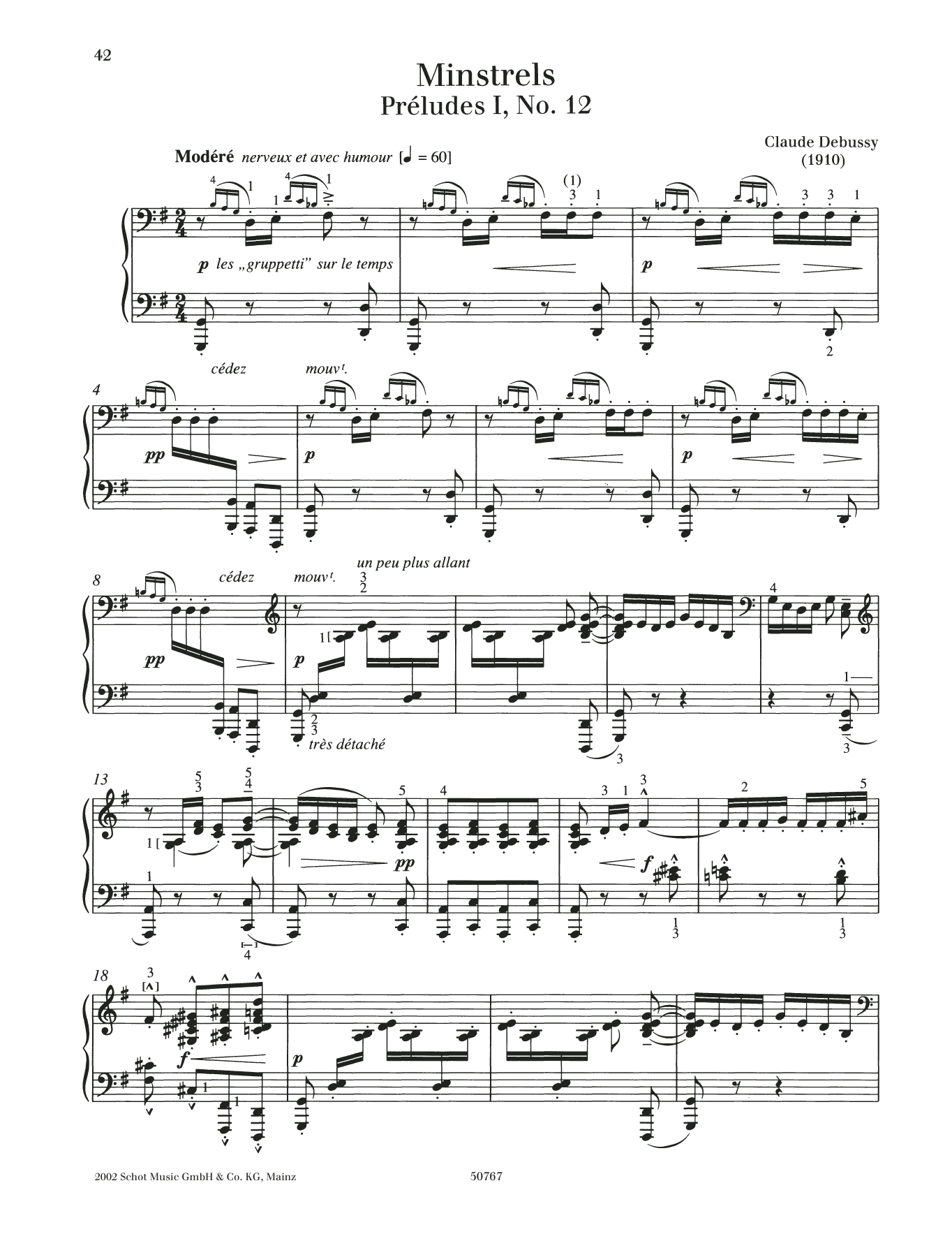 Minstrels (Piano Solo) von Claude Debussy