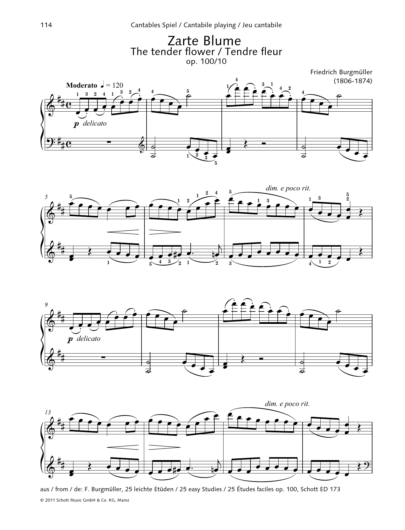 The Tender Flower (Piano Solo) von Friedrich Burgmuller