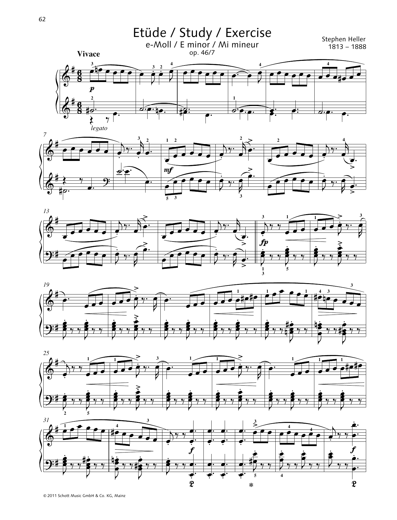 Study E minor (Piano Solo) von Stephen Heller