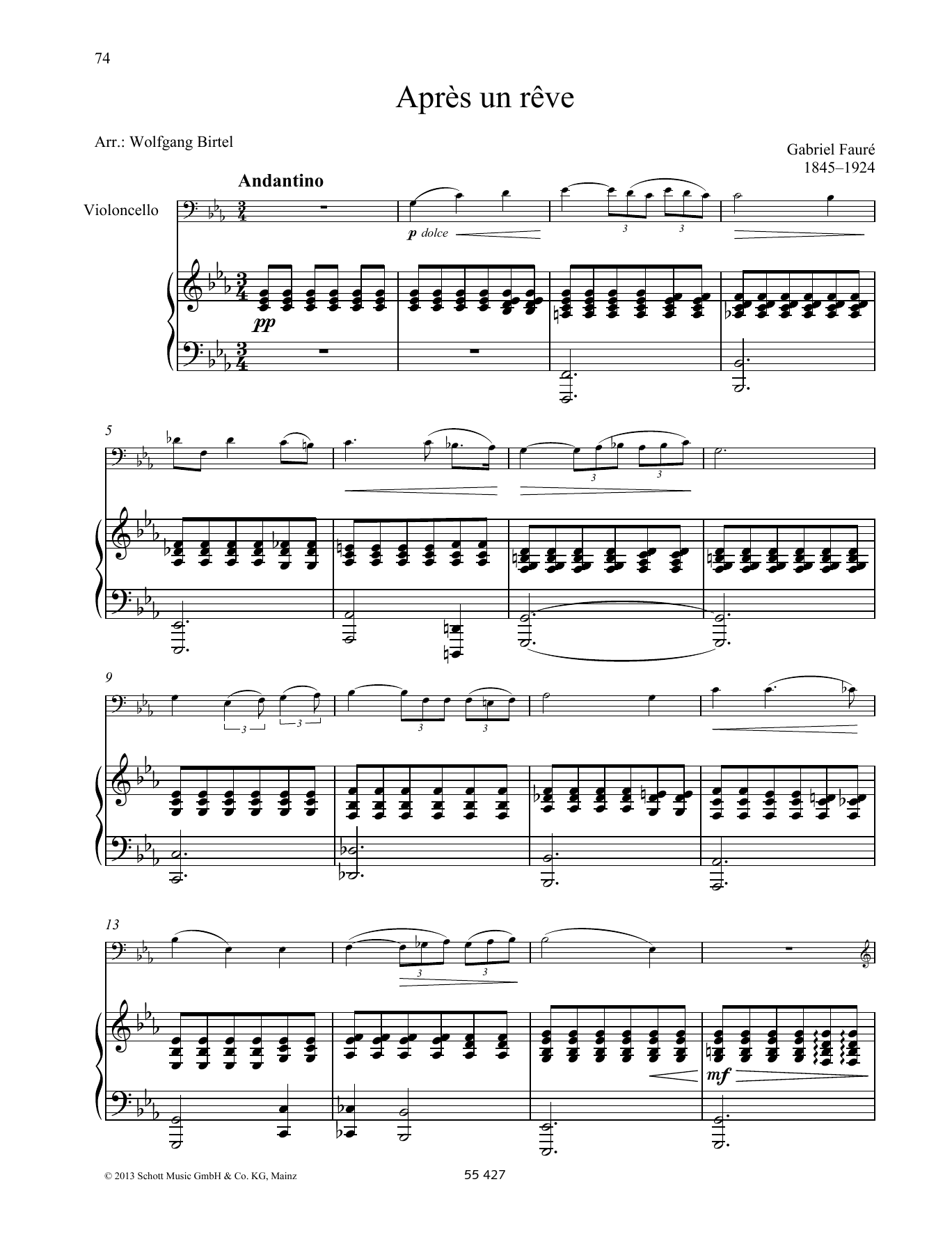 Apres un reve (String Solo) von Gabriel Faur