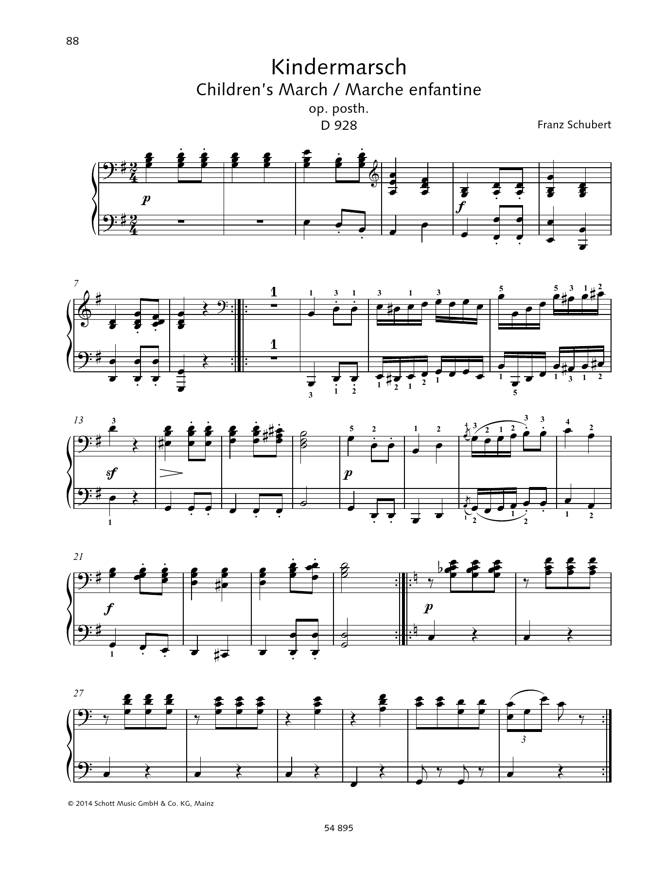 Children's March (Piano Duet) von Franz Schubert