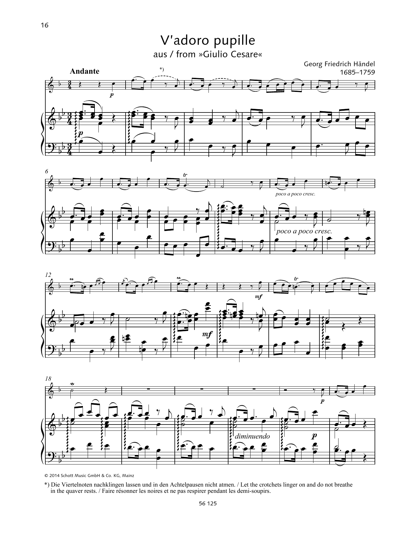 V'adoro Pupille (Brass Solo) von George Frideric Handel