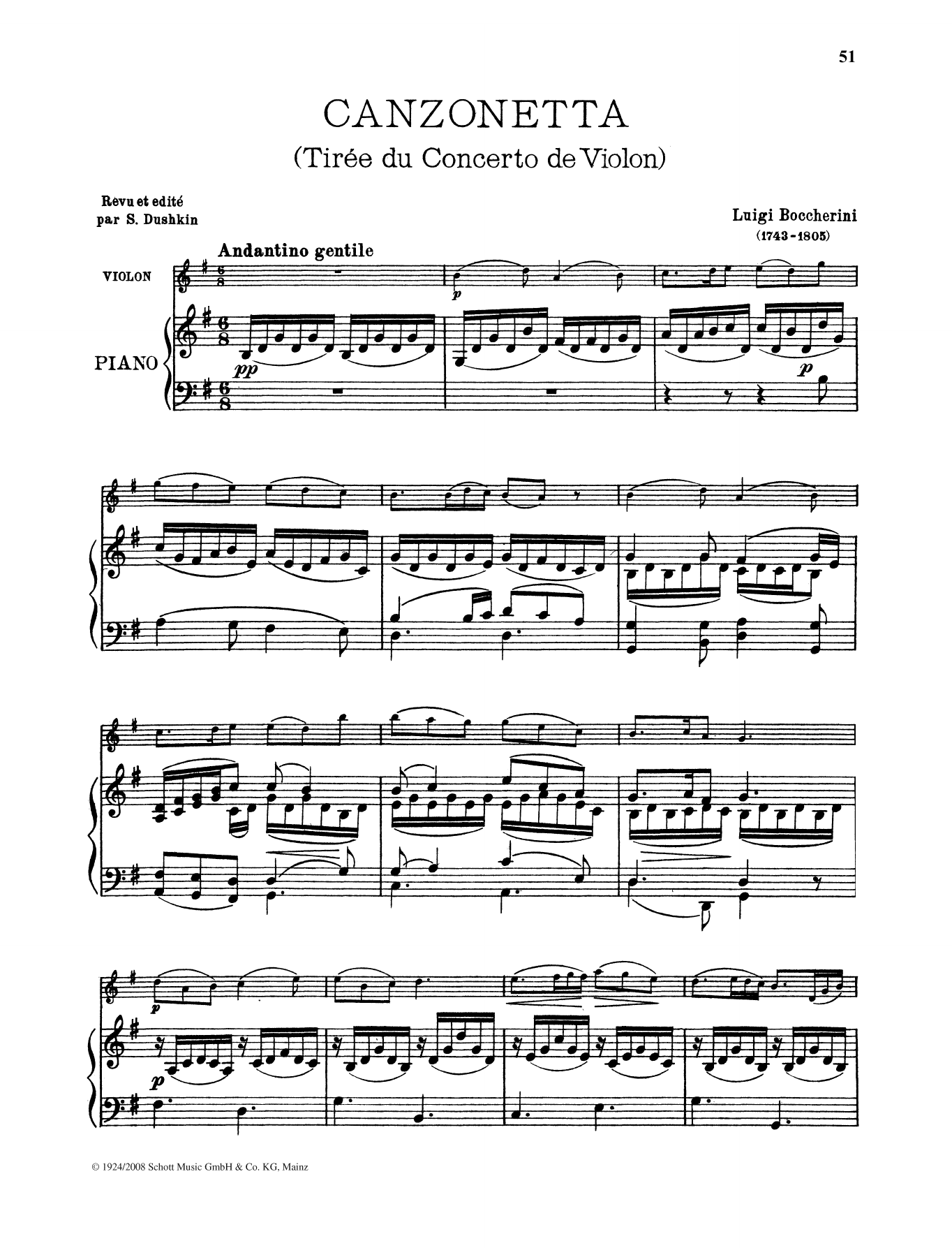 Canzonetta (String Solo) von Luigi Boccherini