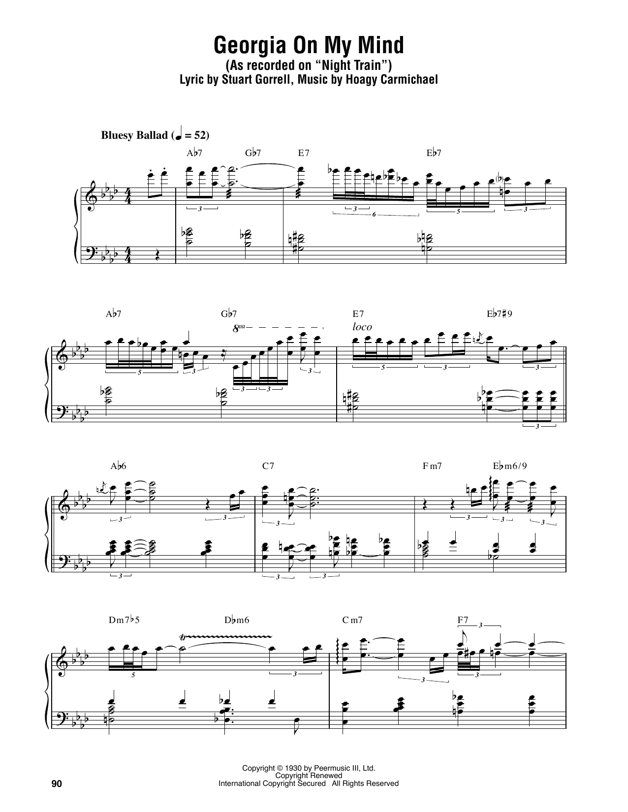 Georgia On My Mind (Piano Transcription) von Oscar Peterson