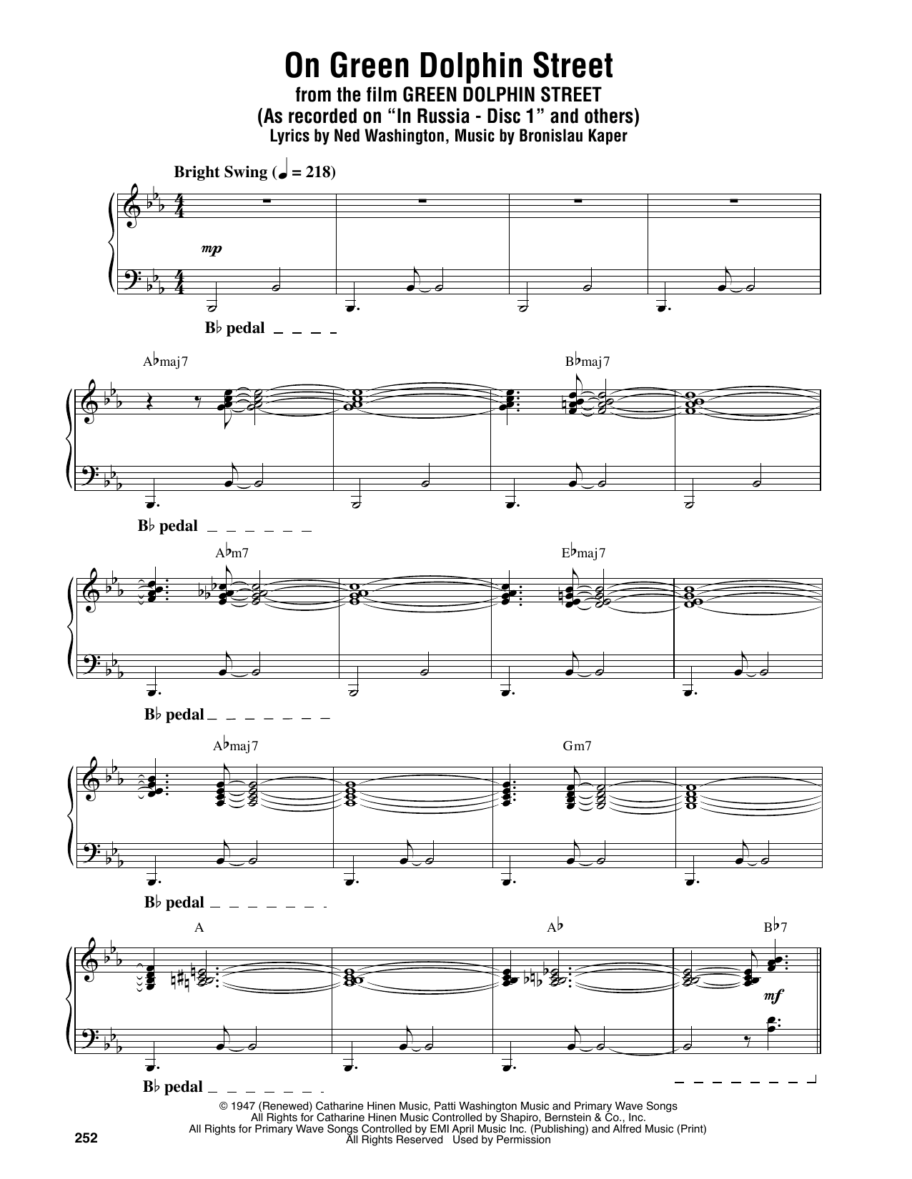 On Green Dolphin Street (Piano Transcription) von Oscar Peterson