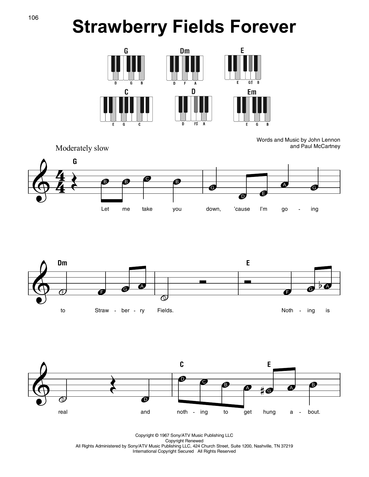 Strawberry Fields Forever (Super Easy Piano) von The Beatles