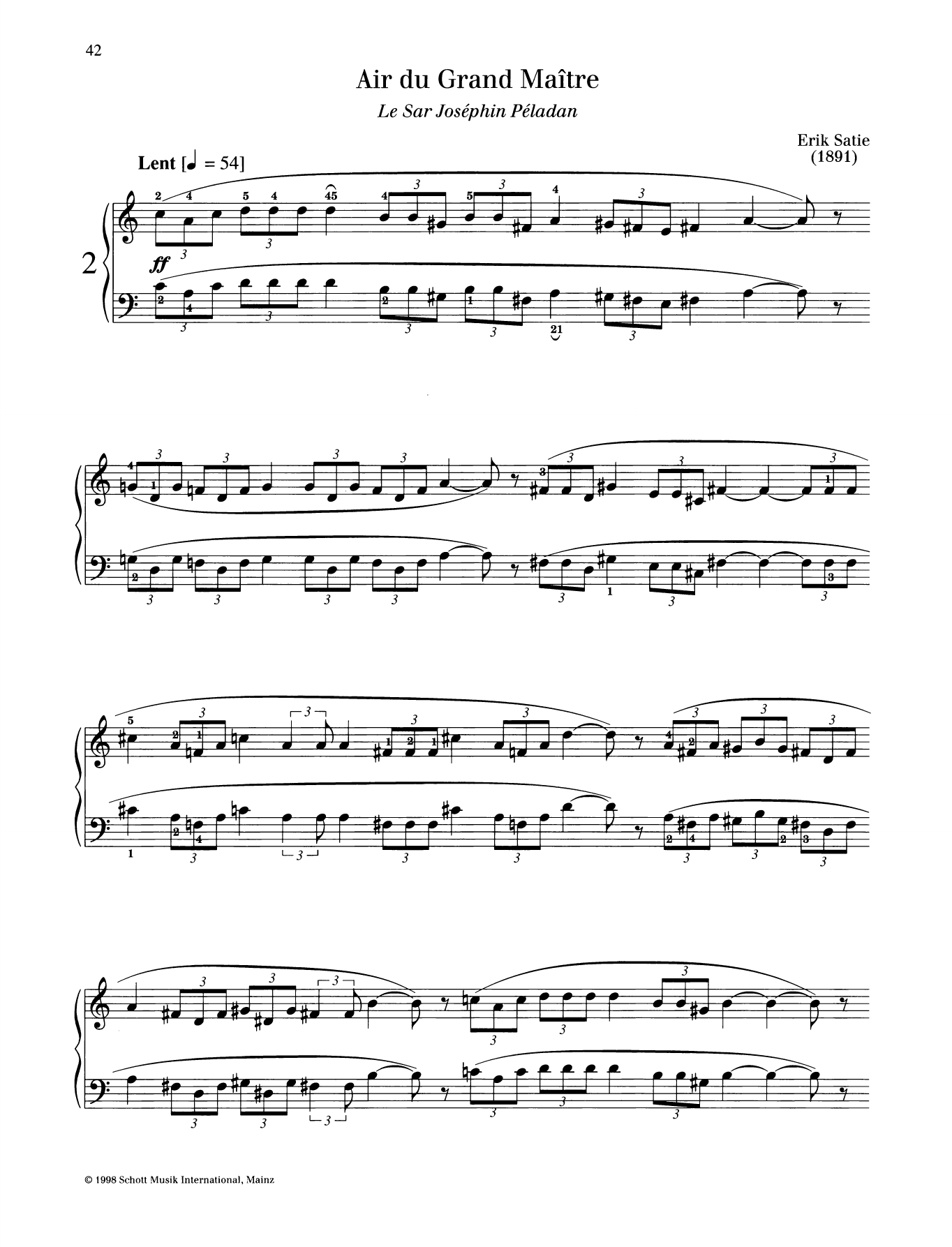 Air du Grand Maitre (Piano Solo) von Erik Satie