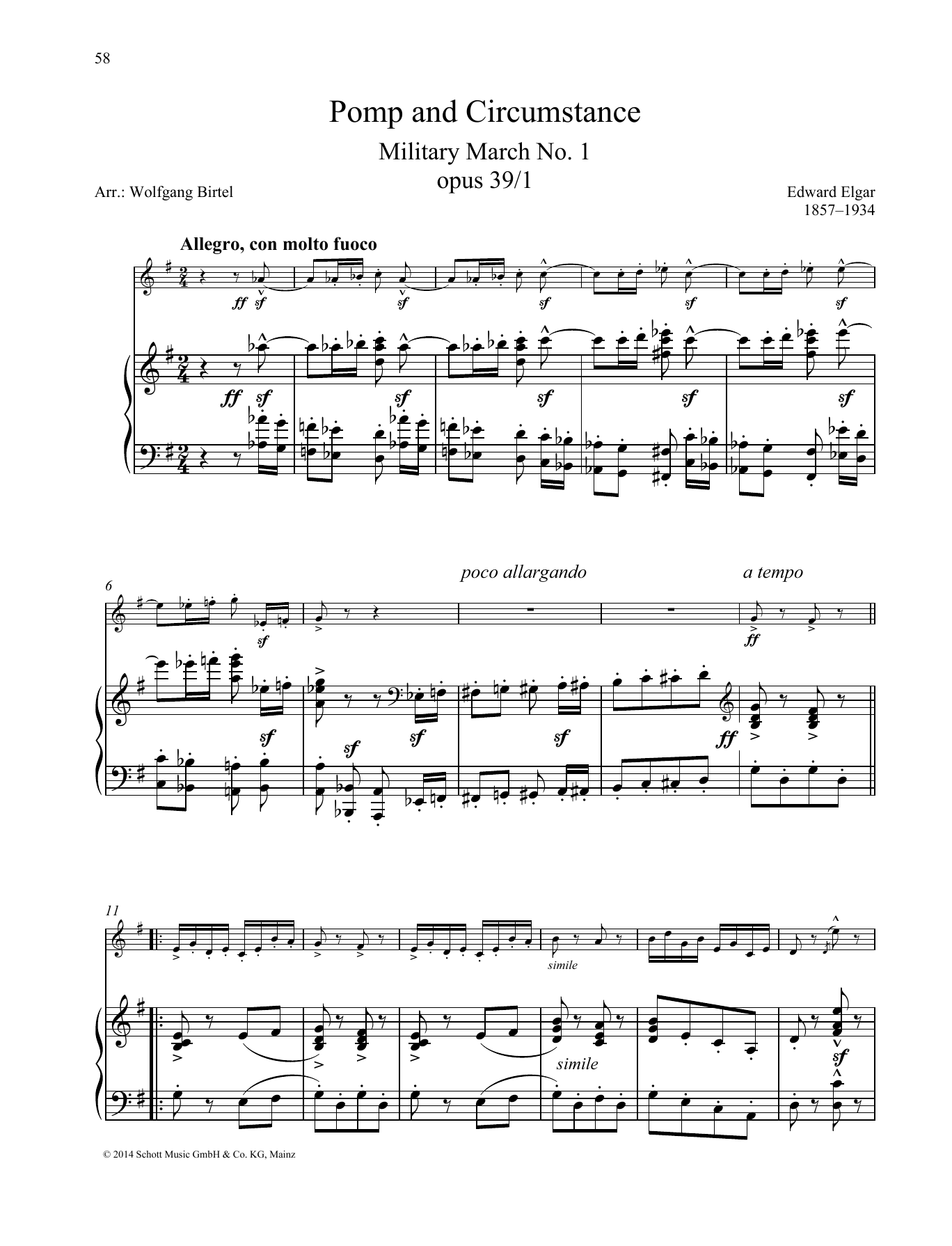 Pomp And Circumstance (Woodwind Solo) von Edward Elgar