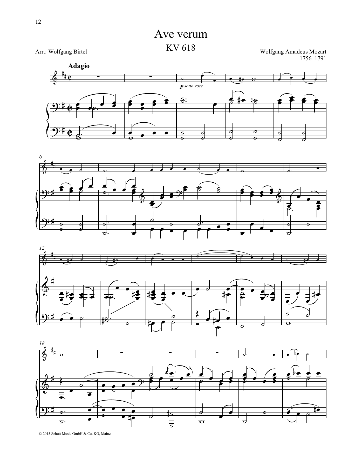 Ave Verum (Brass Solo) von Wolfgang Amadeus Mozart