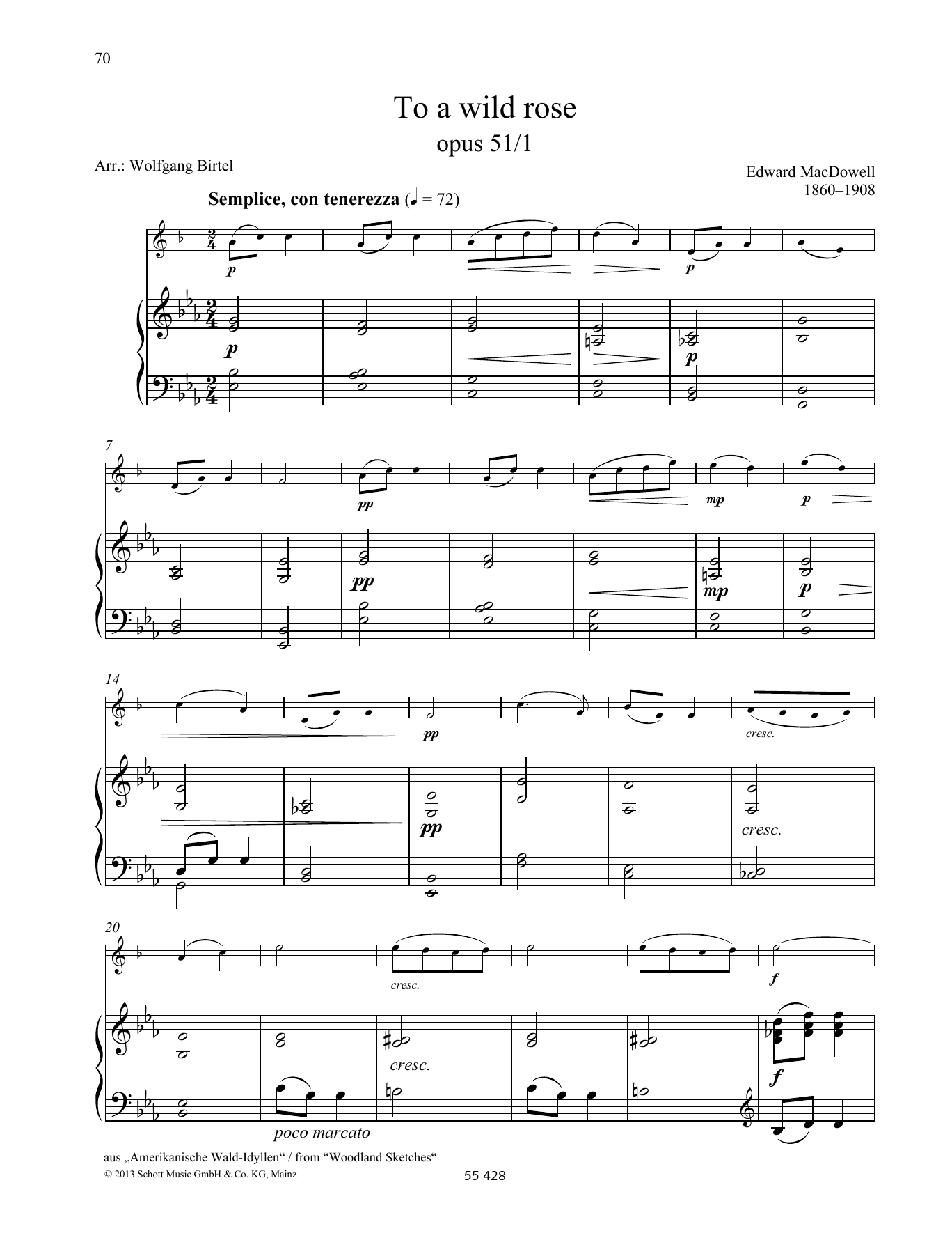 To a Wild Rose (Woodwind Solo) von Edward MacDowell