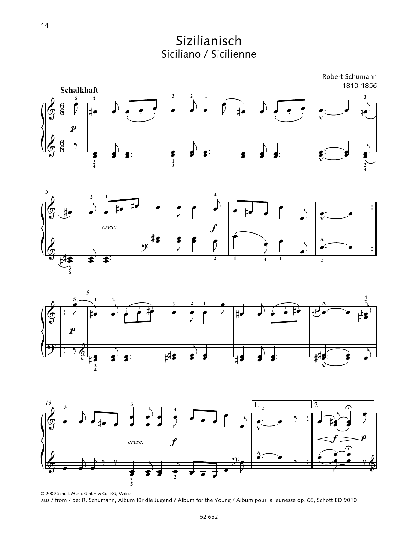 Siciliano (Piano Solo) von Robert Schumann