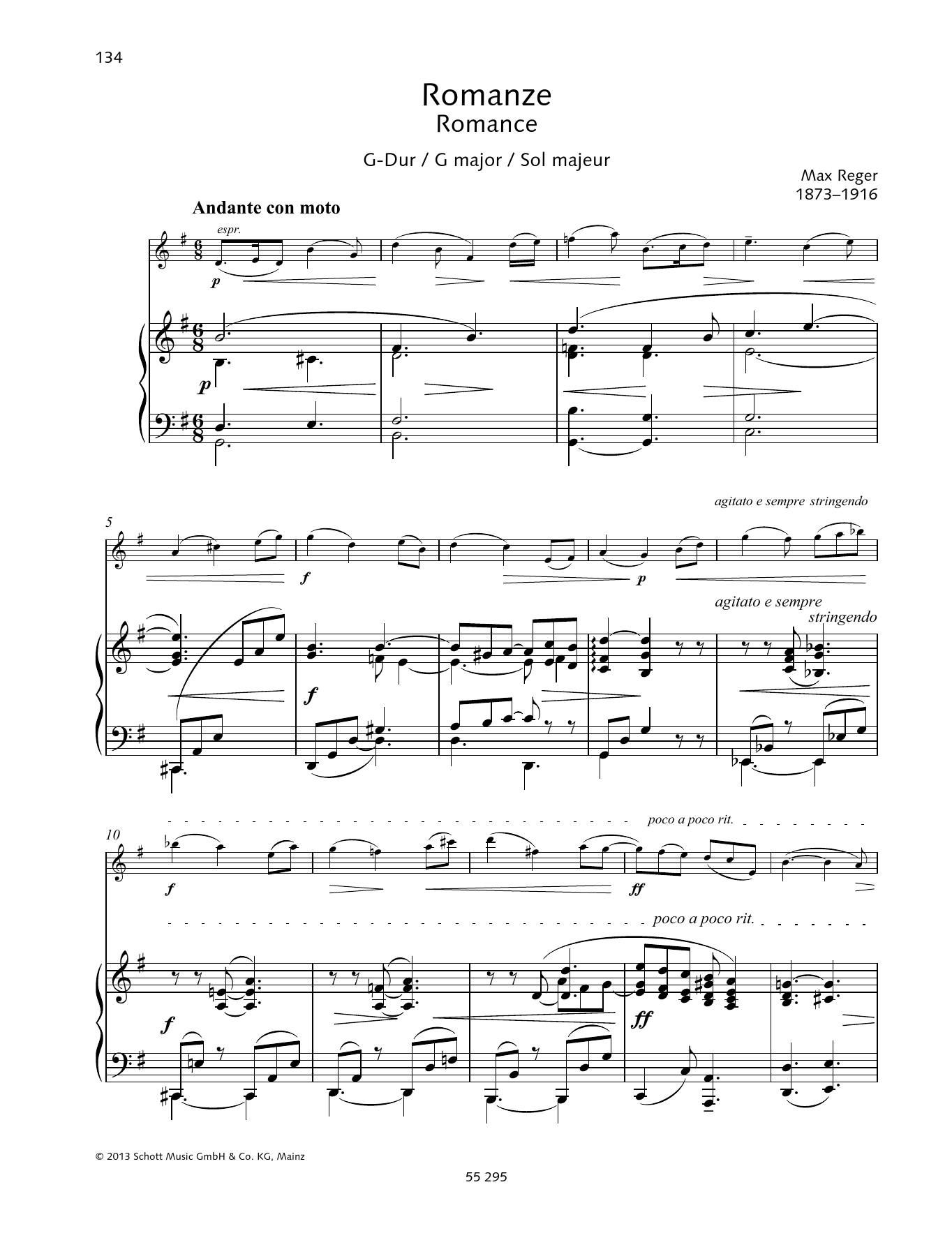 Romance G major (String Solo) von Max Reger