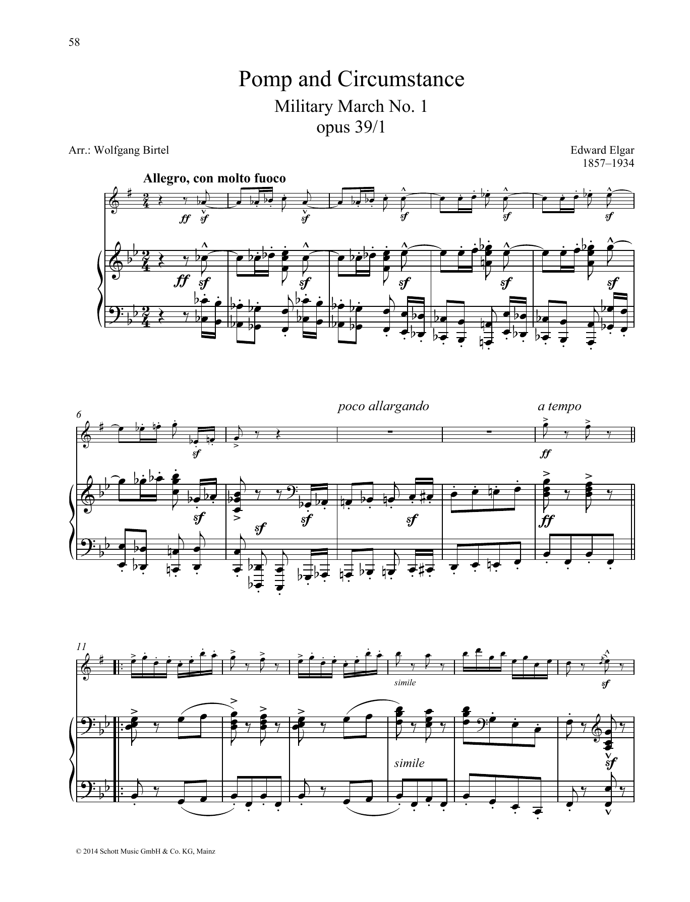 Pomp And Circumstance (Woodwind Solo) von Edward Elgar