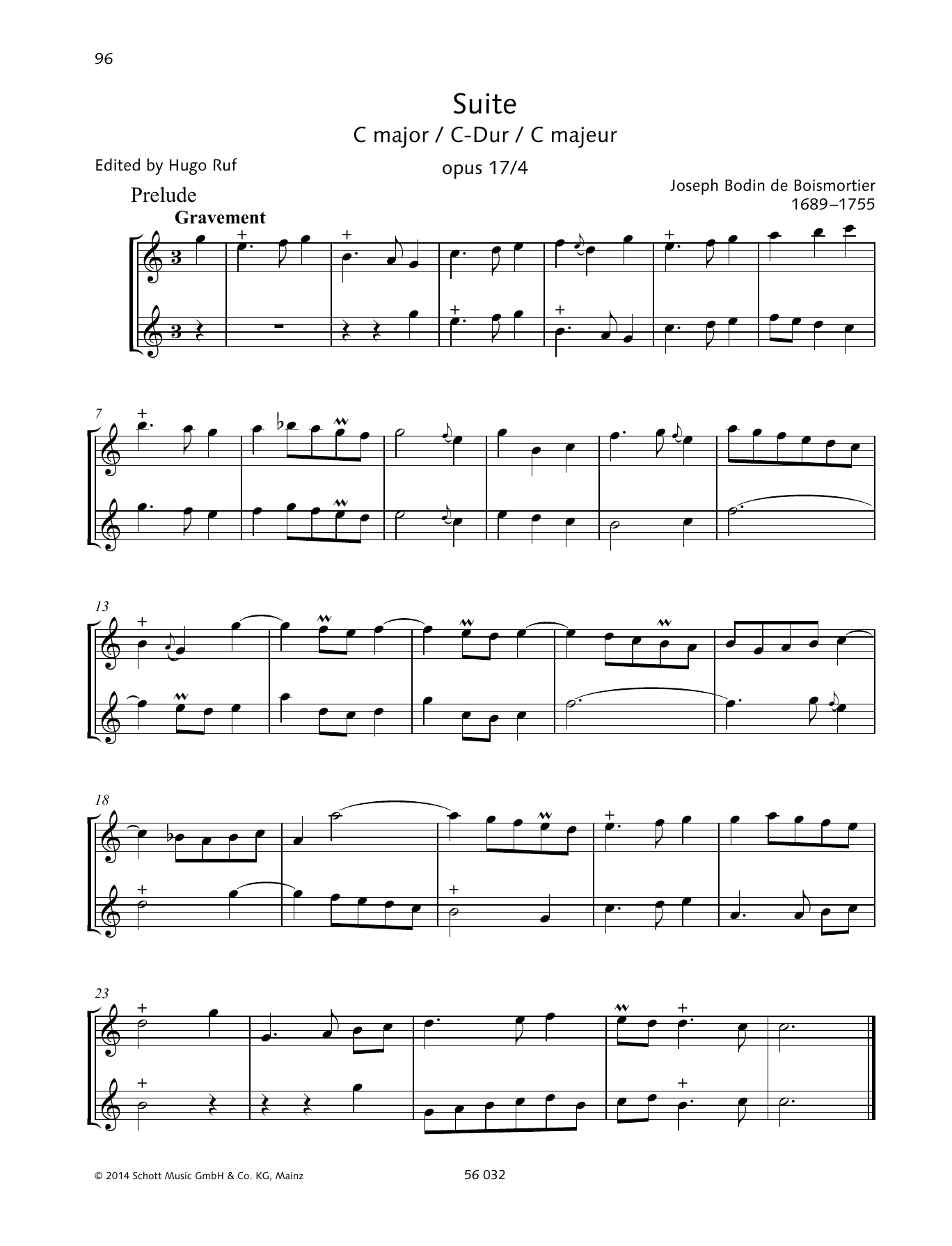 Suite C Major (Woodwind Ensemble) von Joseph Bodin De Boismortier