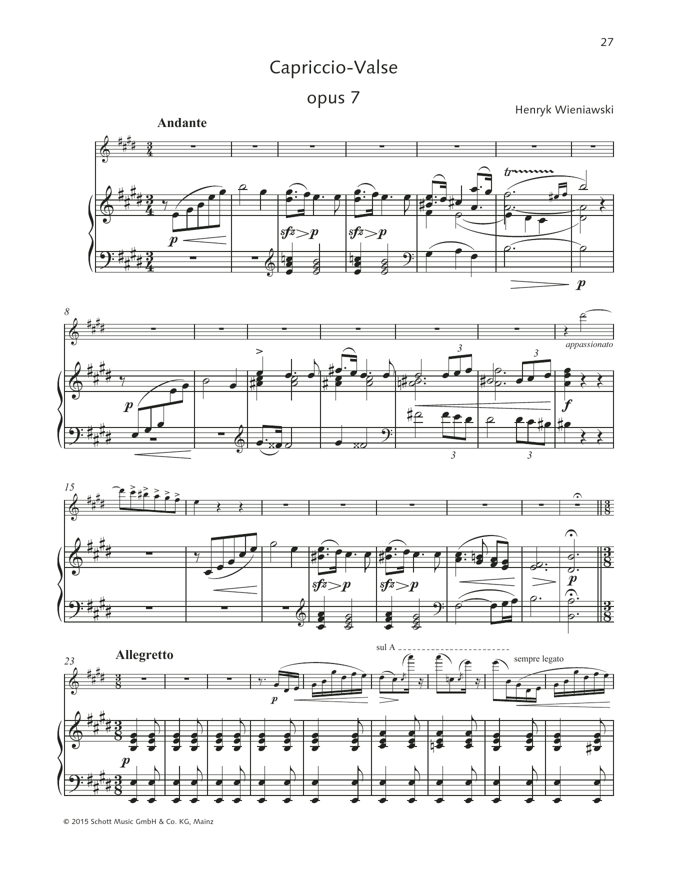 Capriccio-Valse (String Solo) von Henryk Wieniawski