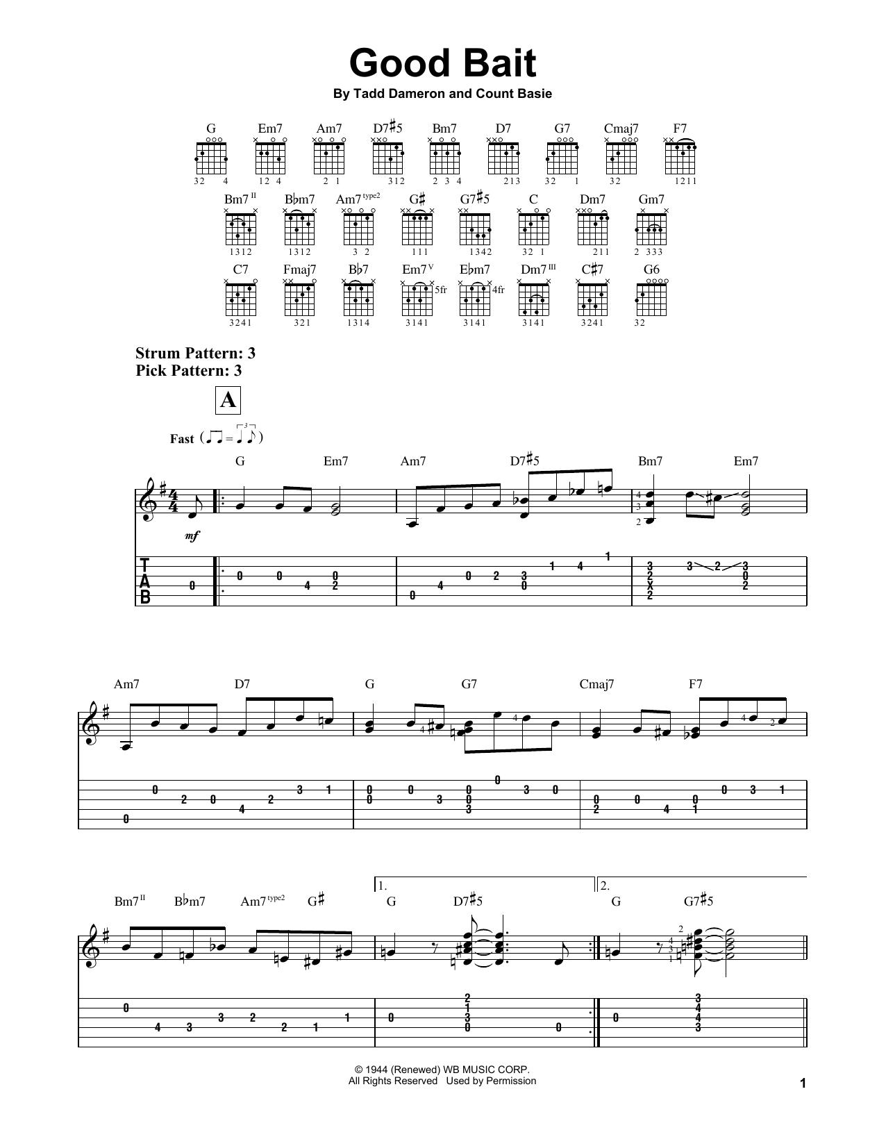 Good Bait (Easy Guitar Tab) von Count Basie