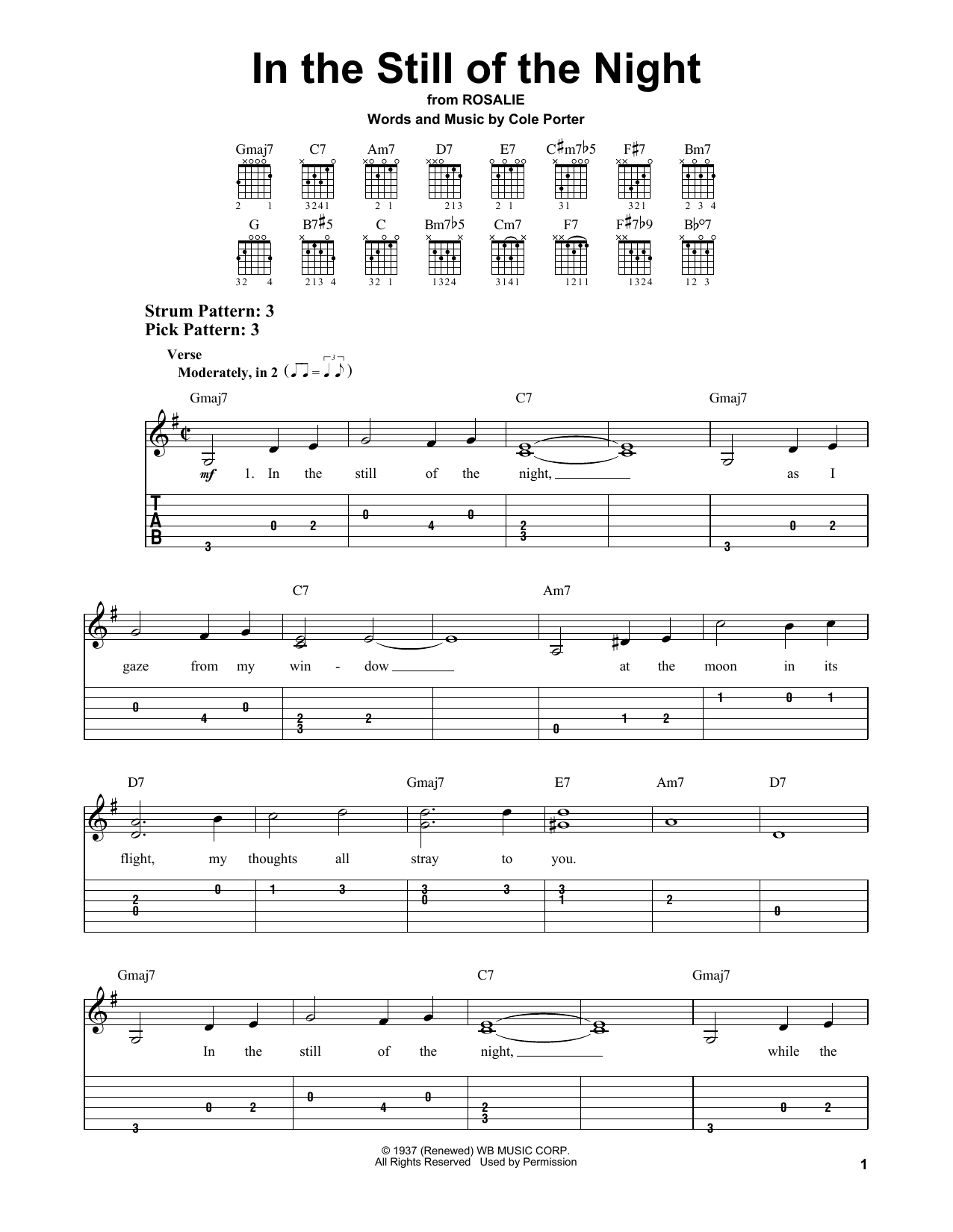 In The Still Of The Night (Easy Guitar Tab) von Cole Porter