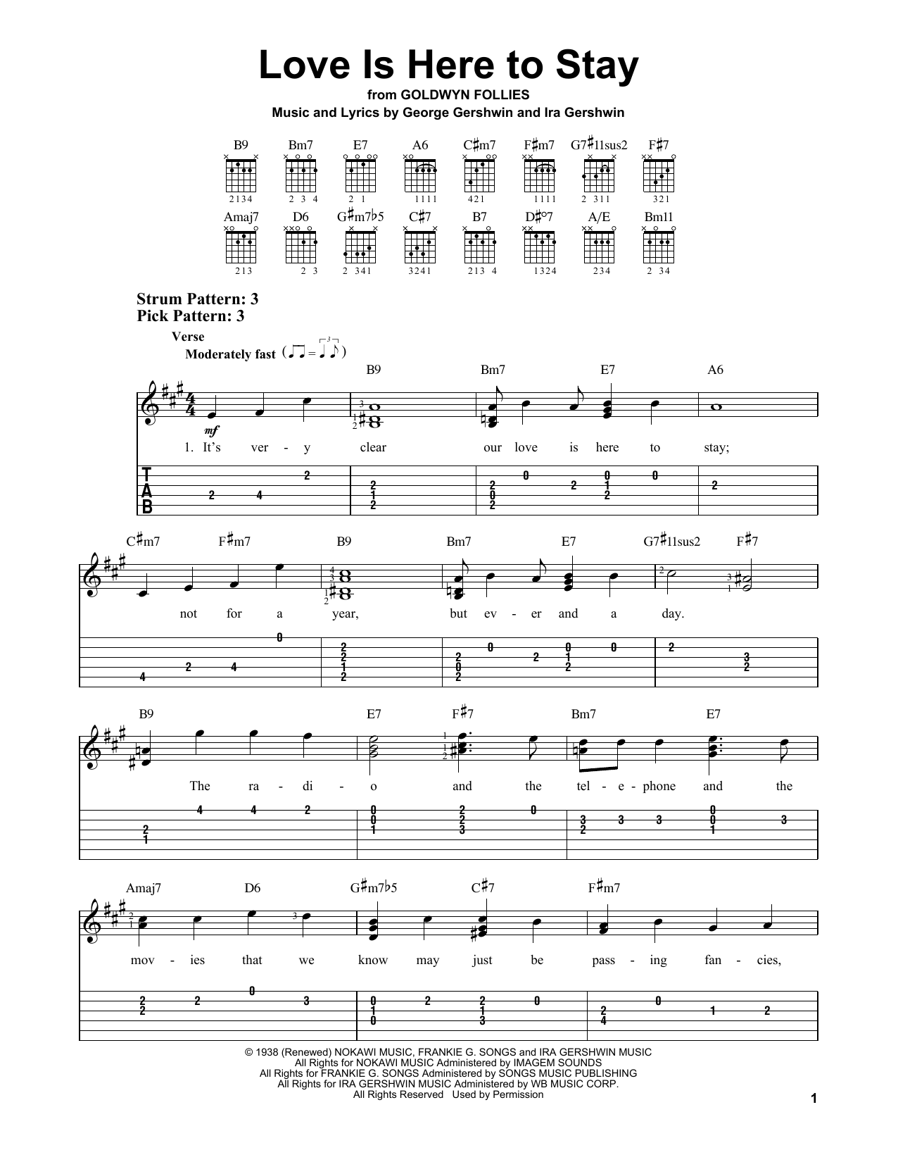 Love Is Here To Stay (Easy Guitar Tab) von Ira Gershwin