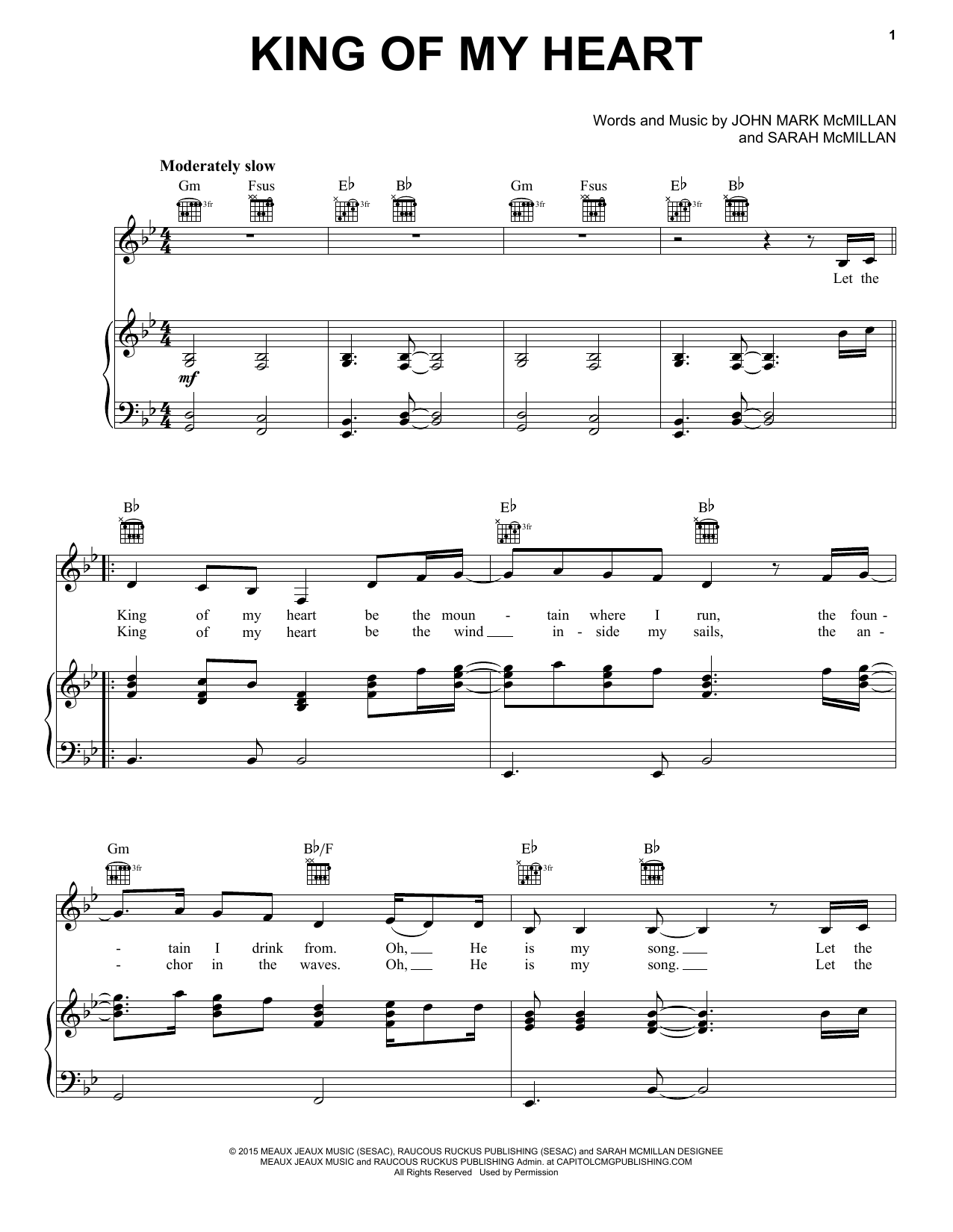 King Of My Heart (Piano, Vocal & Guitar Chords (Right-Hand Melody)) von John Mark McMillan