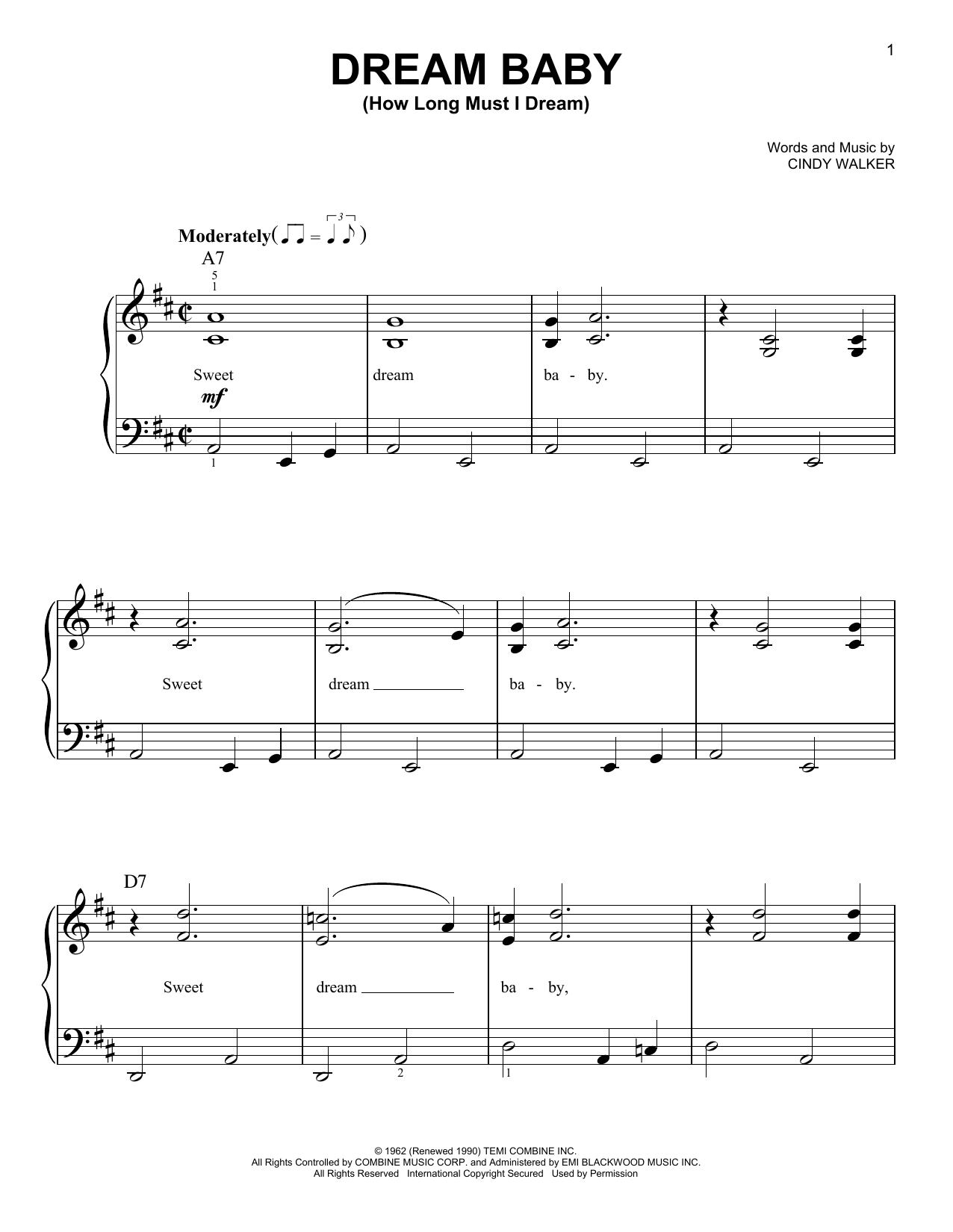 Dream Baby (How Long Must I Dream) (Easy Piano) von Roy Orbison