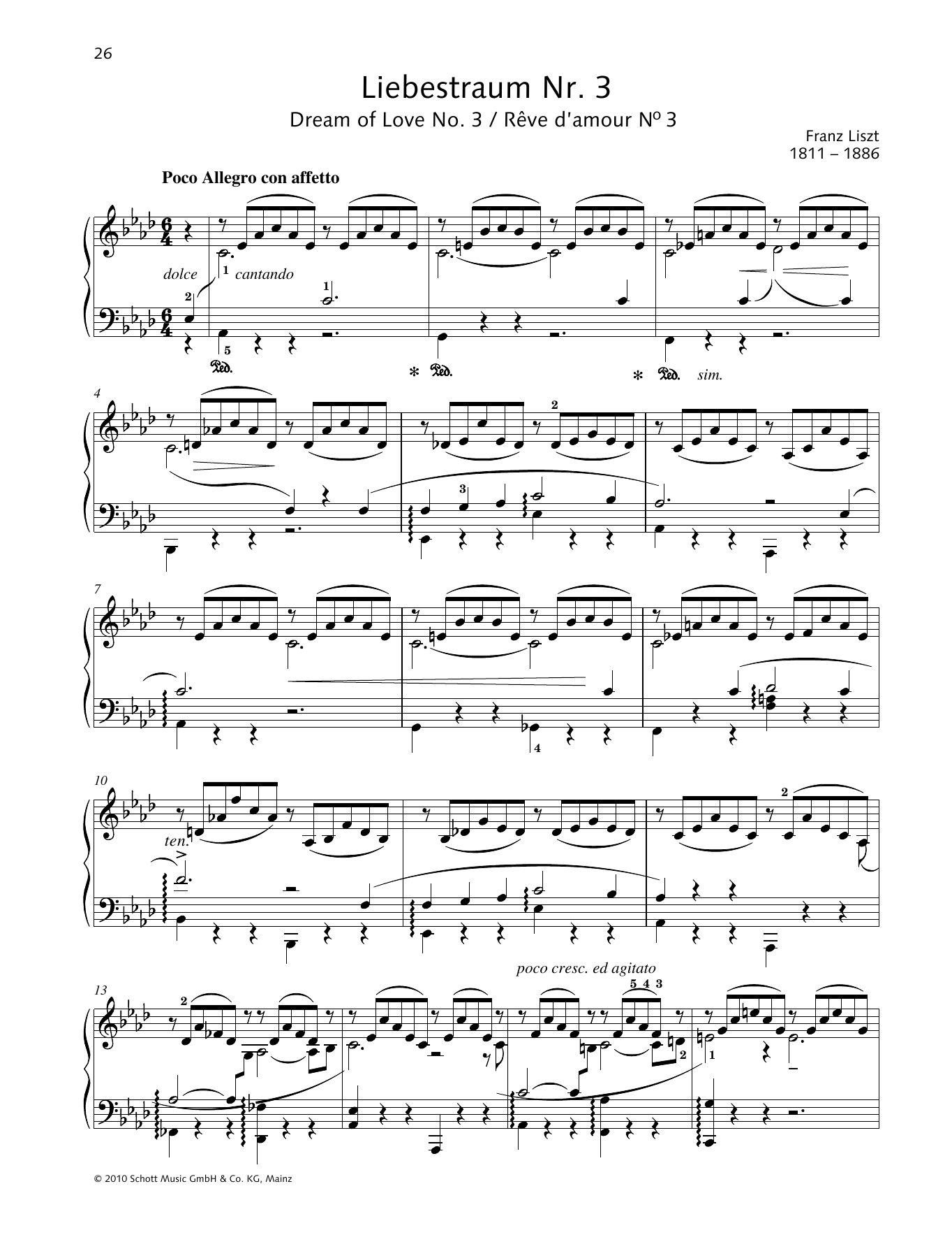 Dream of Love No. 3 (Piano Solo) von Franz Liszt