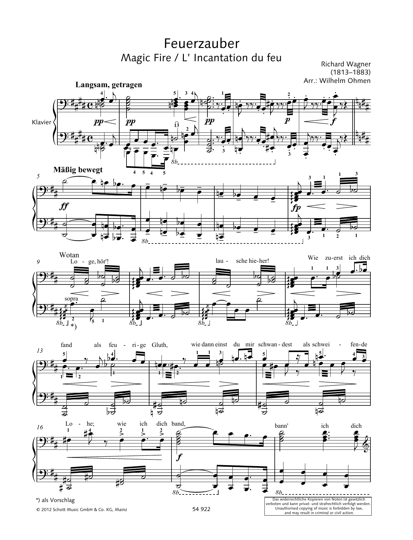 Magic Fire (Piano Solo) von Richard Wagner