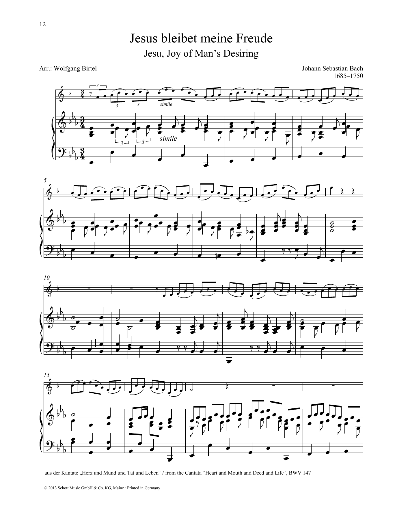 Jesu, Joy of Man's Desiring (Brass Solo) von Johann Sebastian Bach